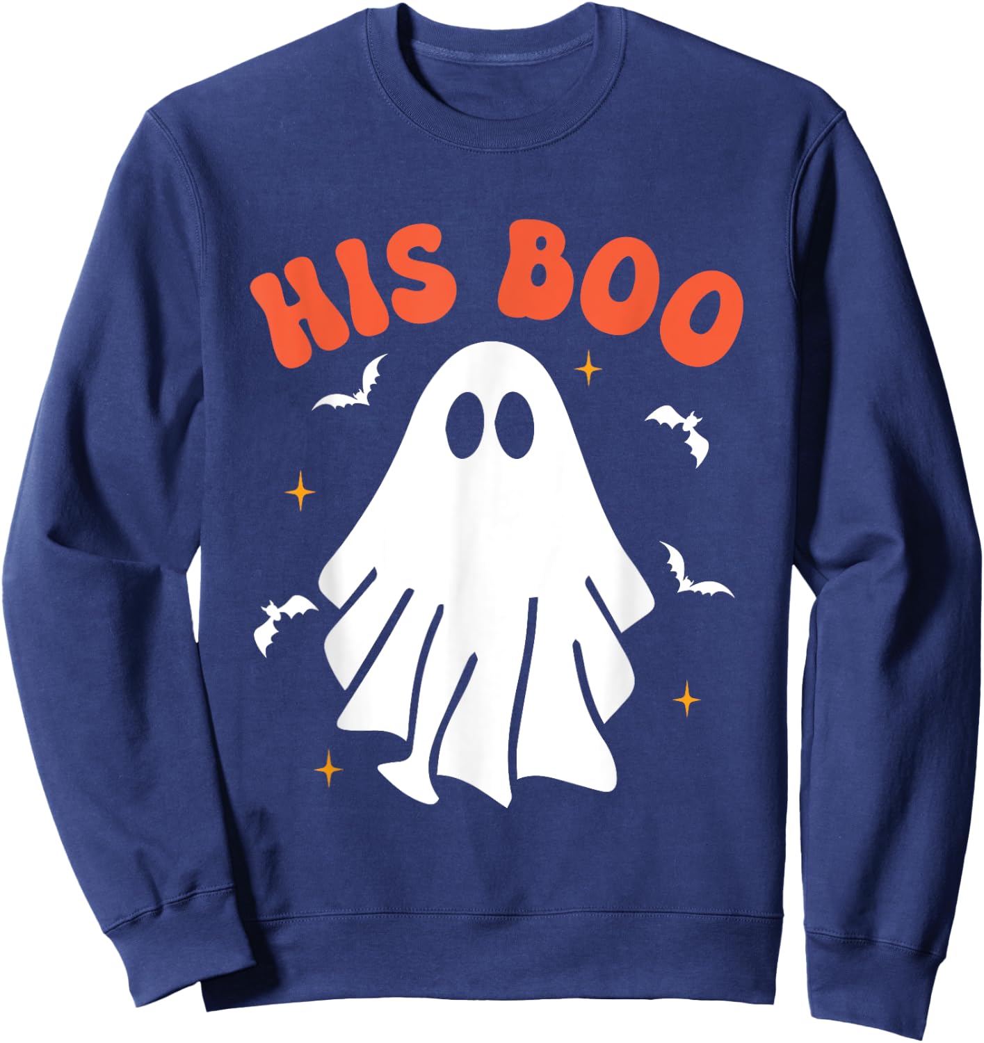 Her Boo & His Boo Funny Matching Halloween Pajama Couples Sweatshirt - Sweatshirt | Navy