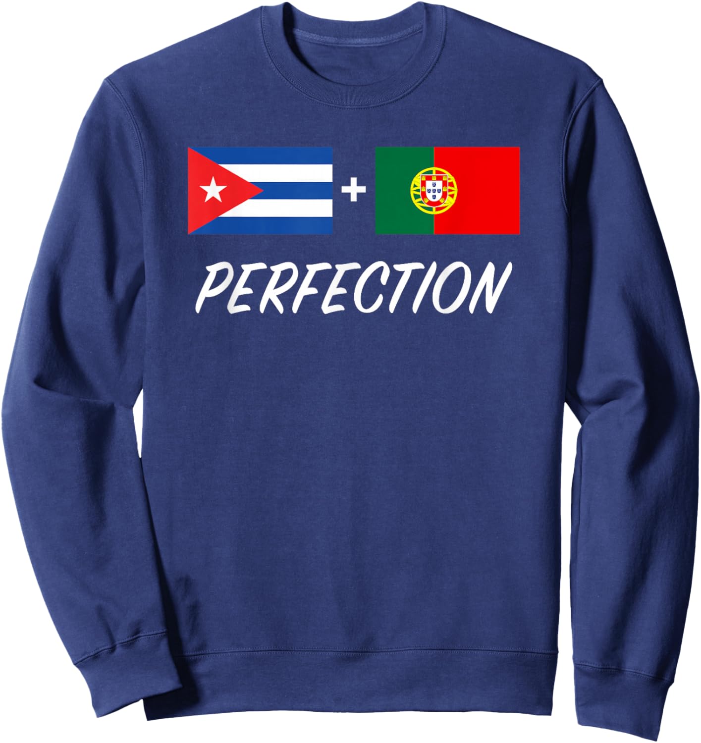 Cuban Portuguese Flag Cuba Portugal Mix Heritage Sweatshirt - Sweatshirt | Navy