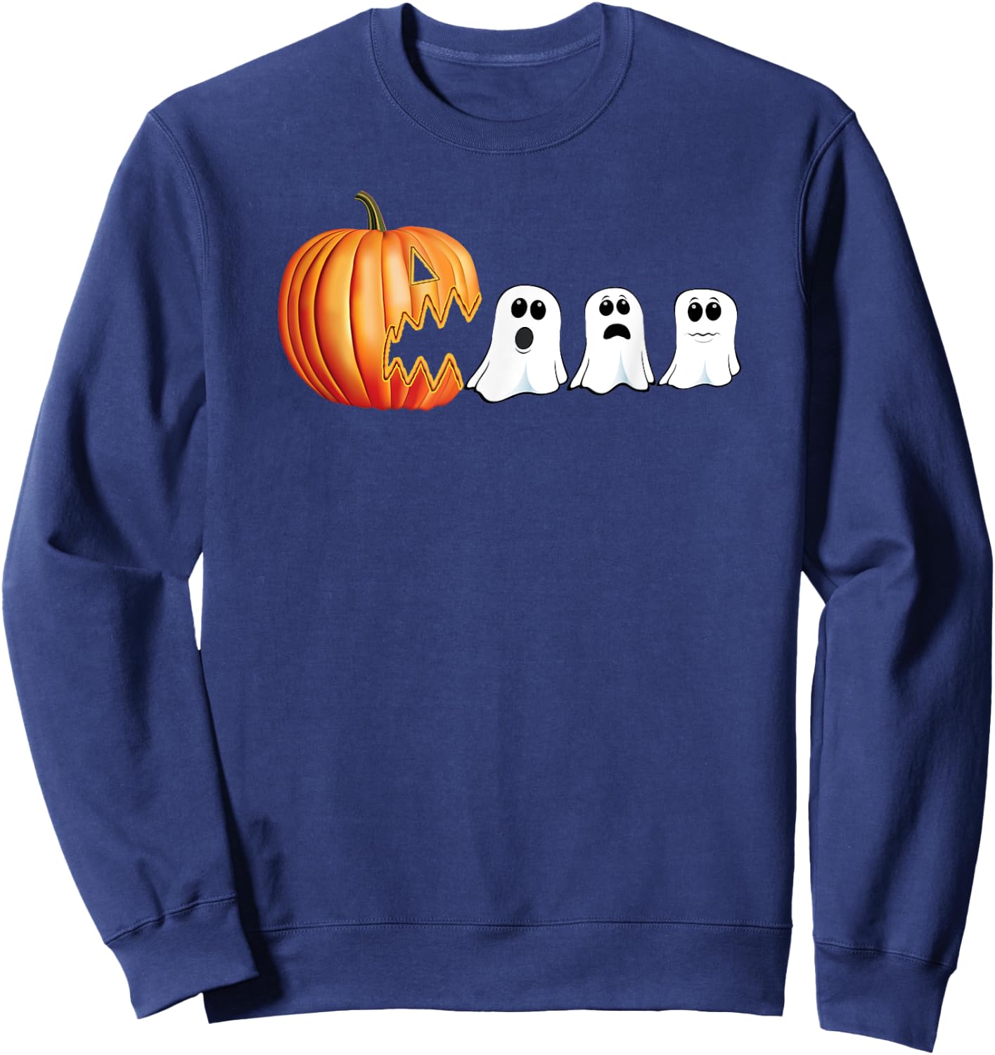 Funny Halloween Pumpkin Ghosts Jack o Lantern Sweatshirt - Sweatshirt | Navy