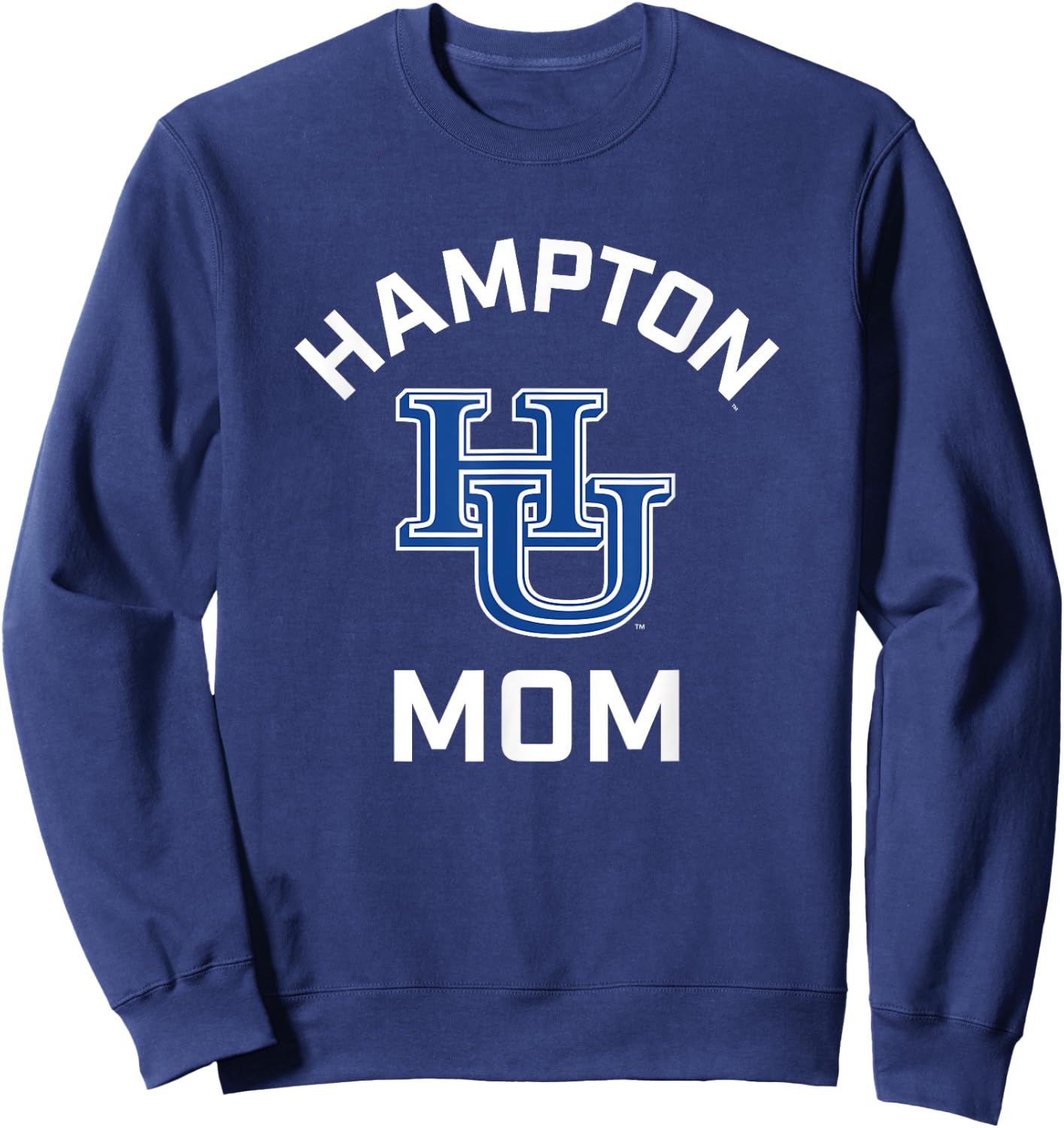 Hampton University Pirates Arched Mom Sweatshirt - Sweatshirt | Navy