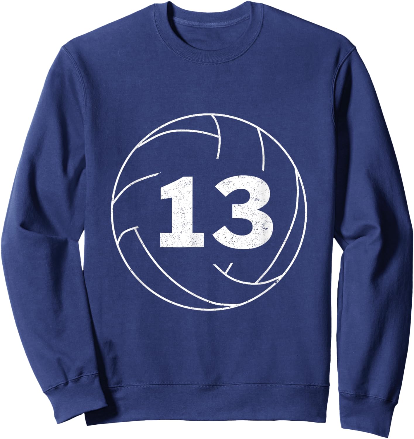 Volleyball Player Jersey Number 13 Thirteen Graphic Sweatshirt - Sweatshirt | Navy
