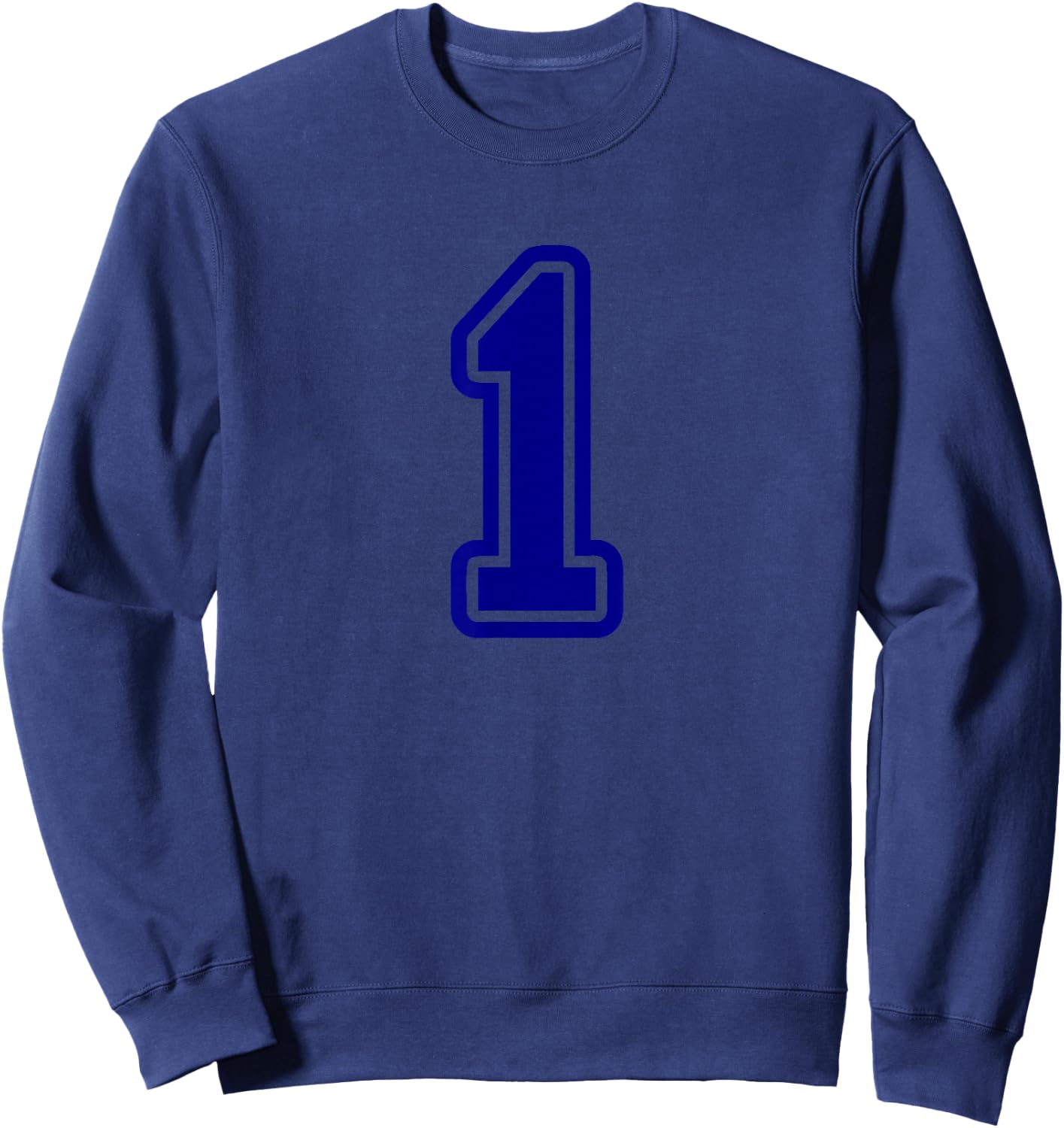 1 Blue Sport Varsity Number Sweatshirt - Sweatshirt | Navy