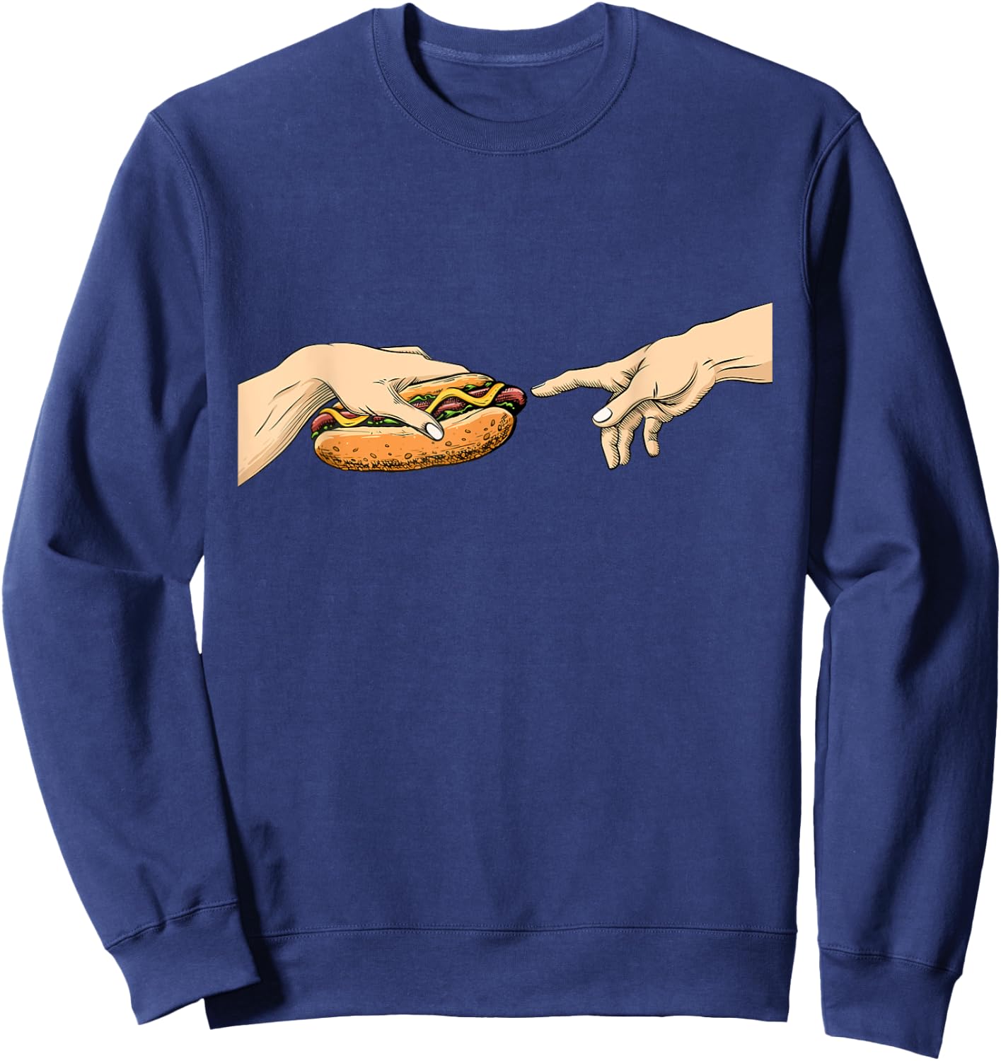 Creation of Hot Dog - Hot Dog Lover Fast Food Wiener Women Girls Kids Sweatshirt - Sweatshirt | Navy