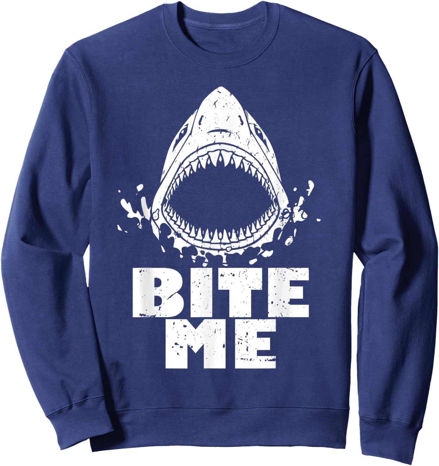 Vintage Shark Shirt - Bite Me - Shark Sweatshirt - Sweatshirt | Navy