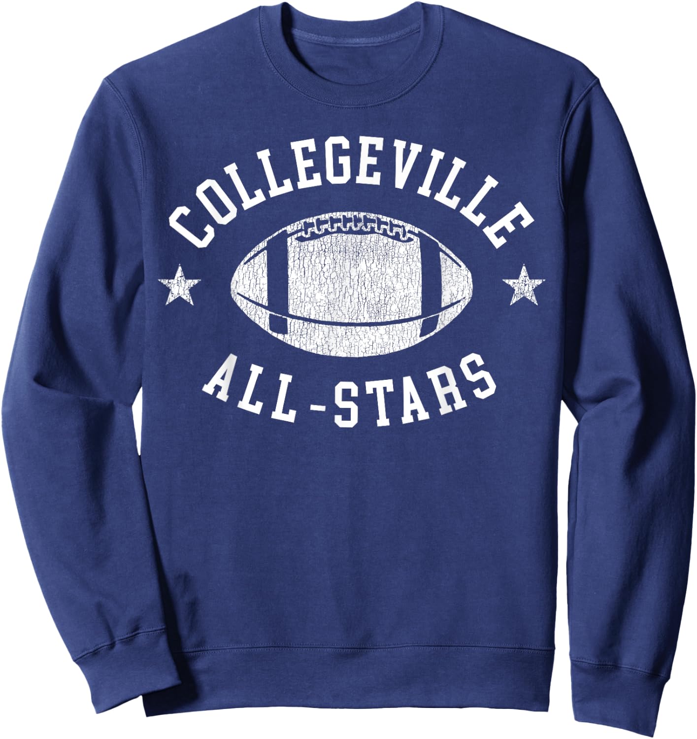 Collegeville Vintage All-Stars Football Retro 80s Sweatshirt - Sweatshirt | Navy