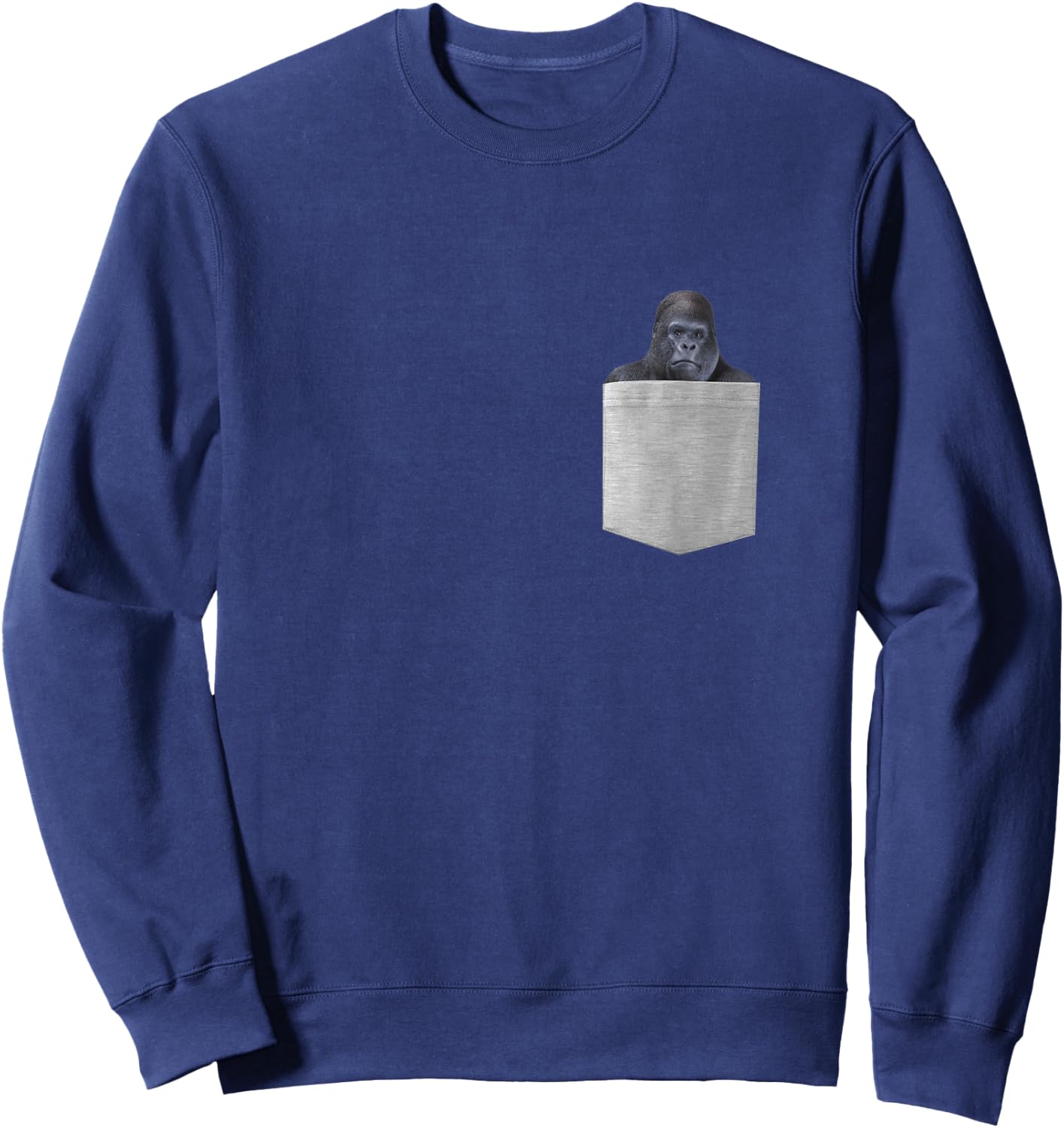 Gorilla In Your Pocket Funny Peeking Ape Monkey Wildlife Sweatshirt - Sweatshirt | Navy