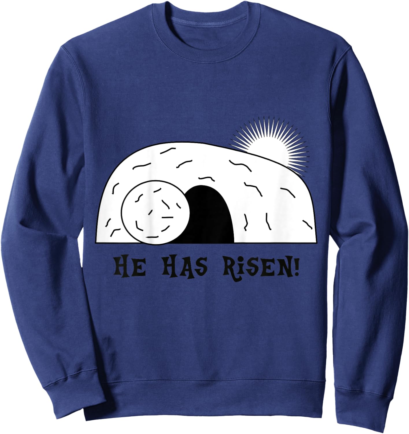 He Has Risen Jesus Christ Easter Boys Girls Child Sweatshirt - Sweatshirt | Navy