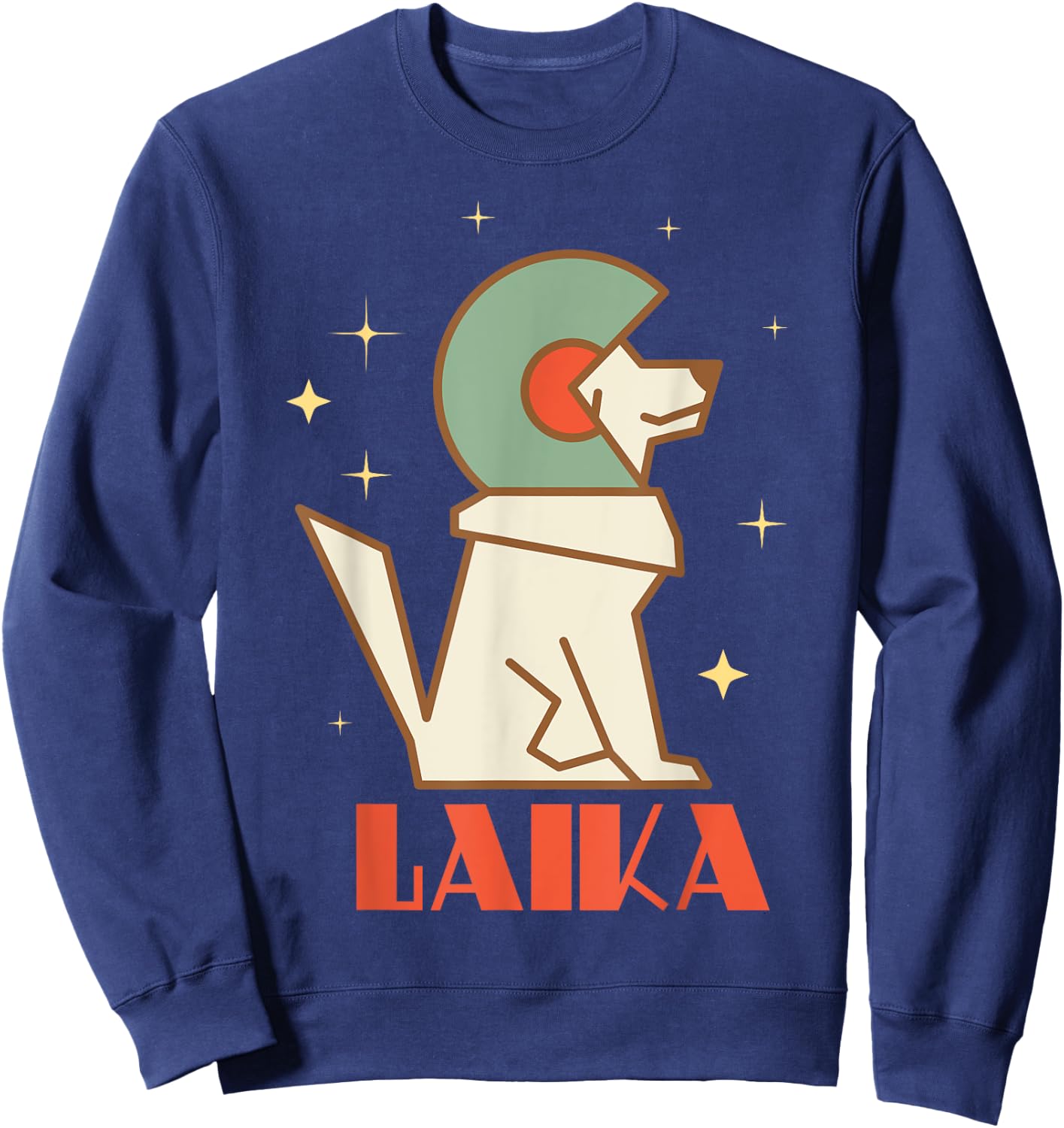 Laika Sputnik Space Dog Space Travel USSR Men Women Sweatshirt - Sweatshirt | Navy