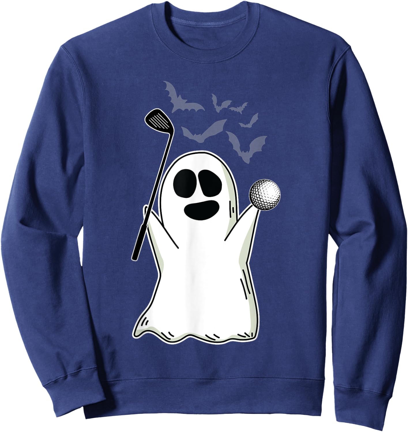 Ghost Playing Golf Lazy DIY Halloween Costume Funny Golfer Sweatshirt - Sweatshirt | Navy