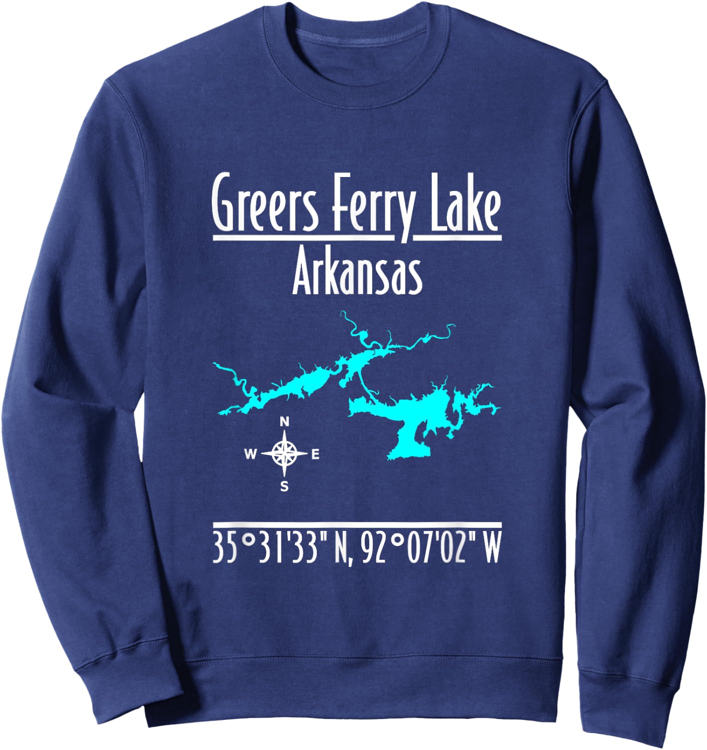 Modern Greers Ferry Lake - Arkansas Sweatshirt - Sweatshirt | Navy