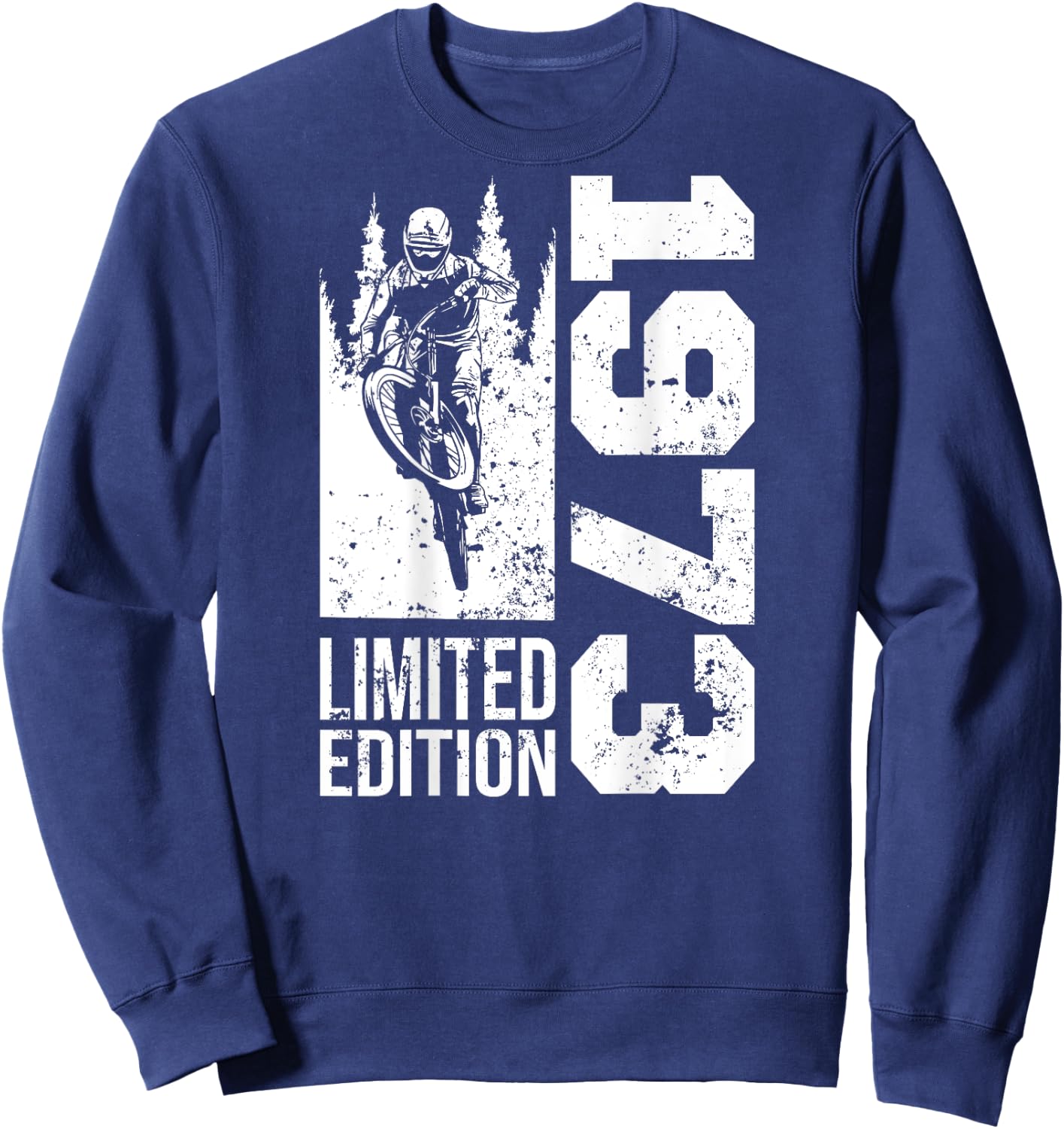 Vintage 1973 born Birthday cycling Mountain-Bike MTB-Bicycle Sweatshirt - Sweatshirt | Navy