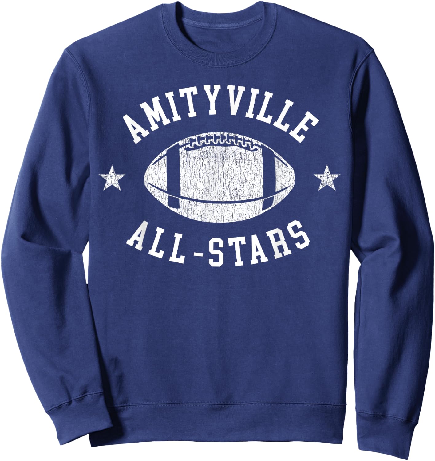 Amityville Vintage All-Stars Football Retro 80s Sweatshirt - Sweatshirt | Navy