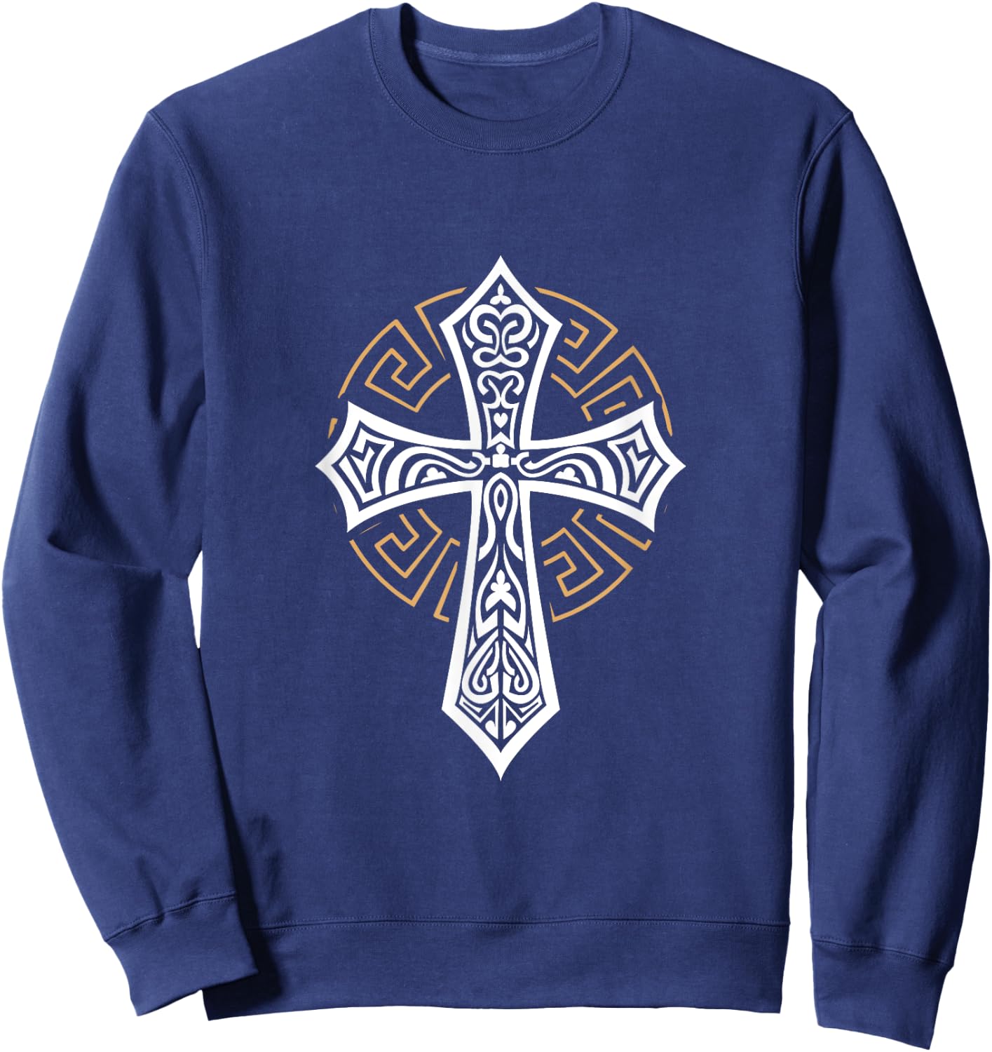 Tribal Cross Crucifix Religous Christian Catholic Sweatshirt - Sweatshirt | Navy