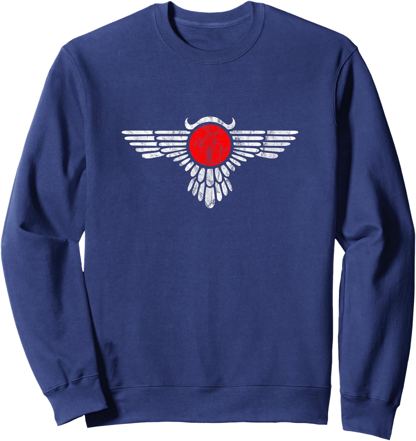 Winged Sun Disc Egypt Sun Ra Horus Eye Globe Wings Mythology Sweatshirt - Sweatshirt | Navy