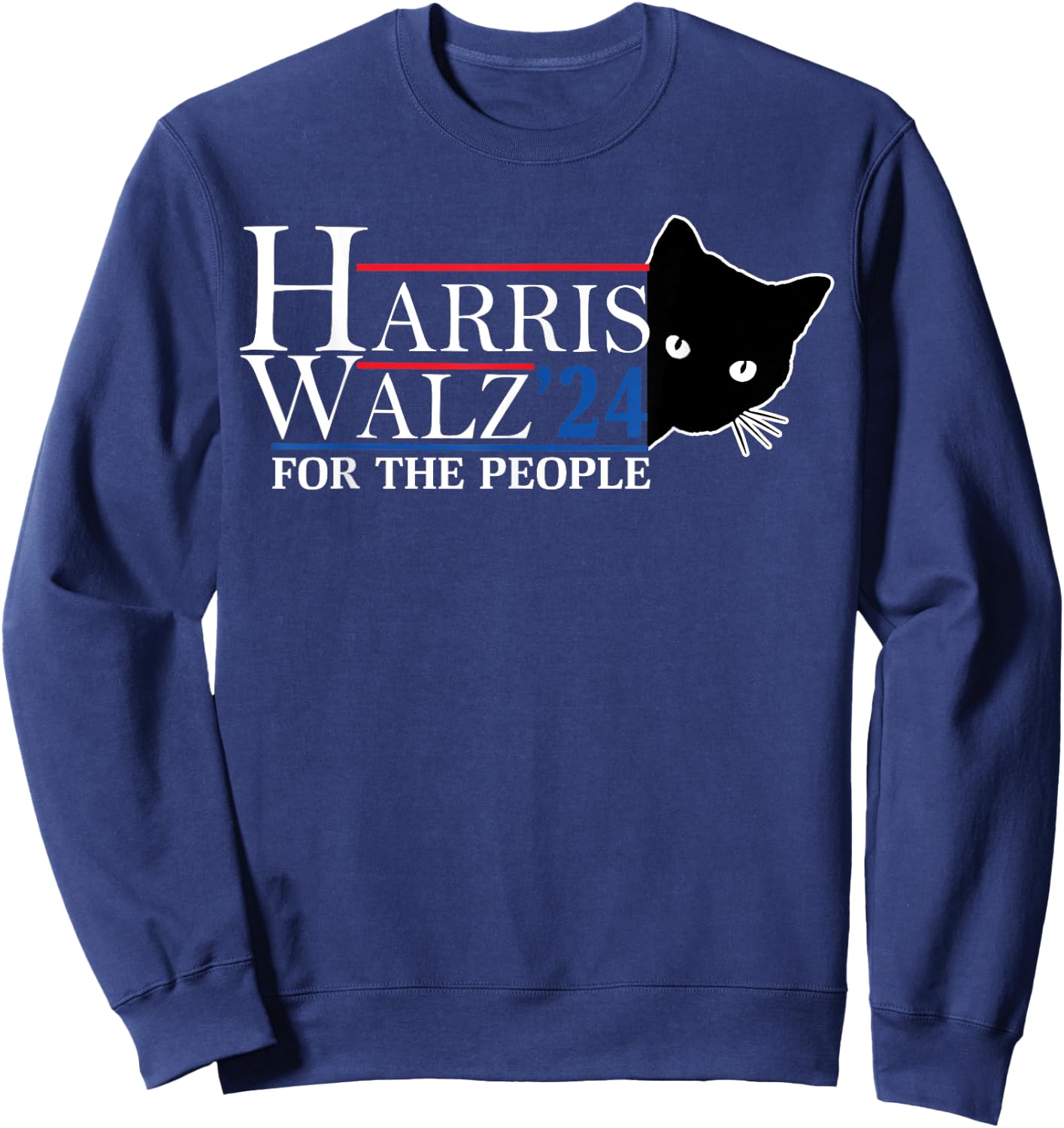 Harris Waltz 2024 For The People Cat Lady Kamala Harris 2024 Sweatshirt - Sweatshirt | Navy