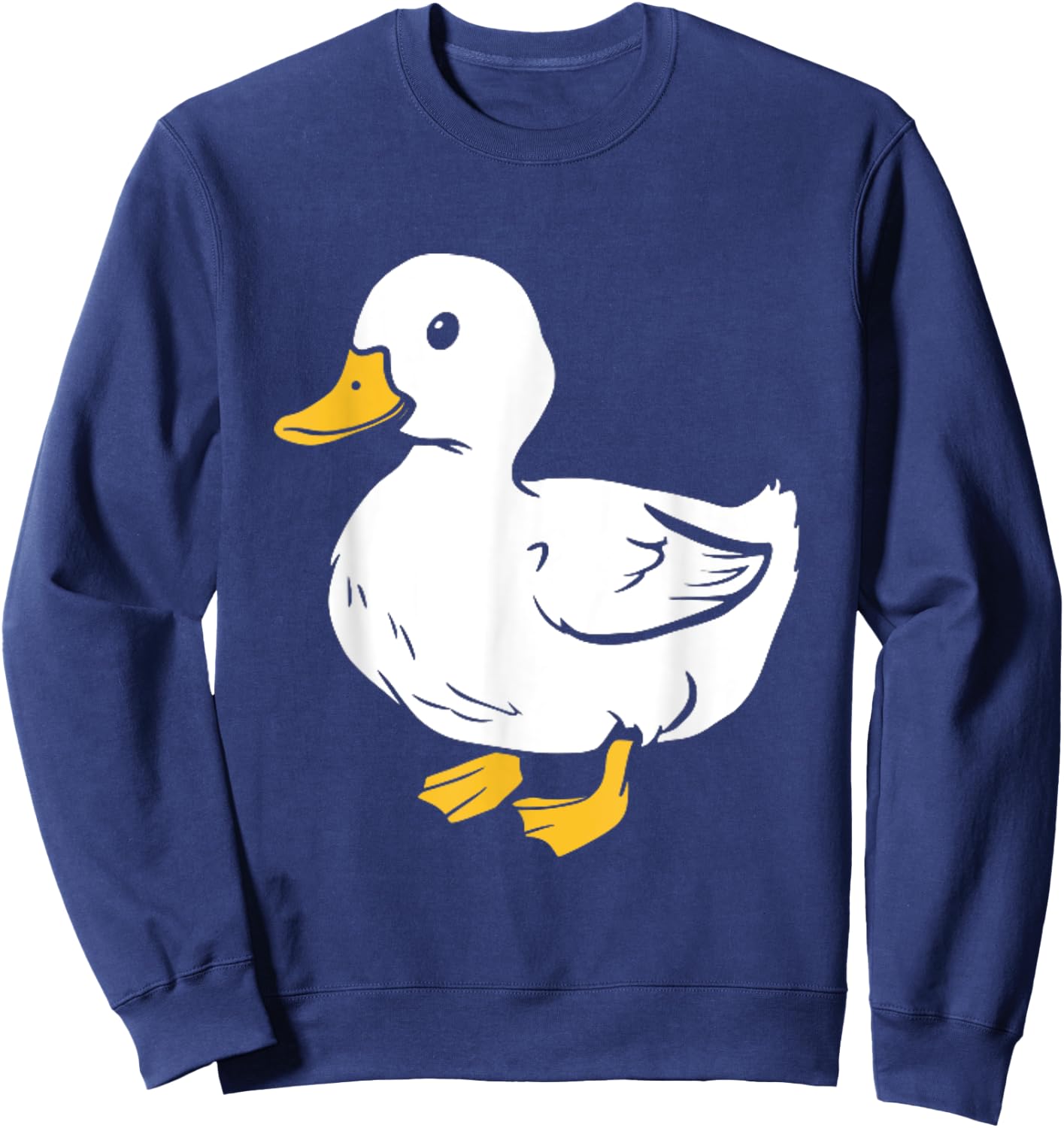 American White Pekin Duck Cute cartoon Duck Funny Duckling Sweatshirt - Sweatshirt | Navy