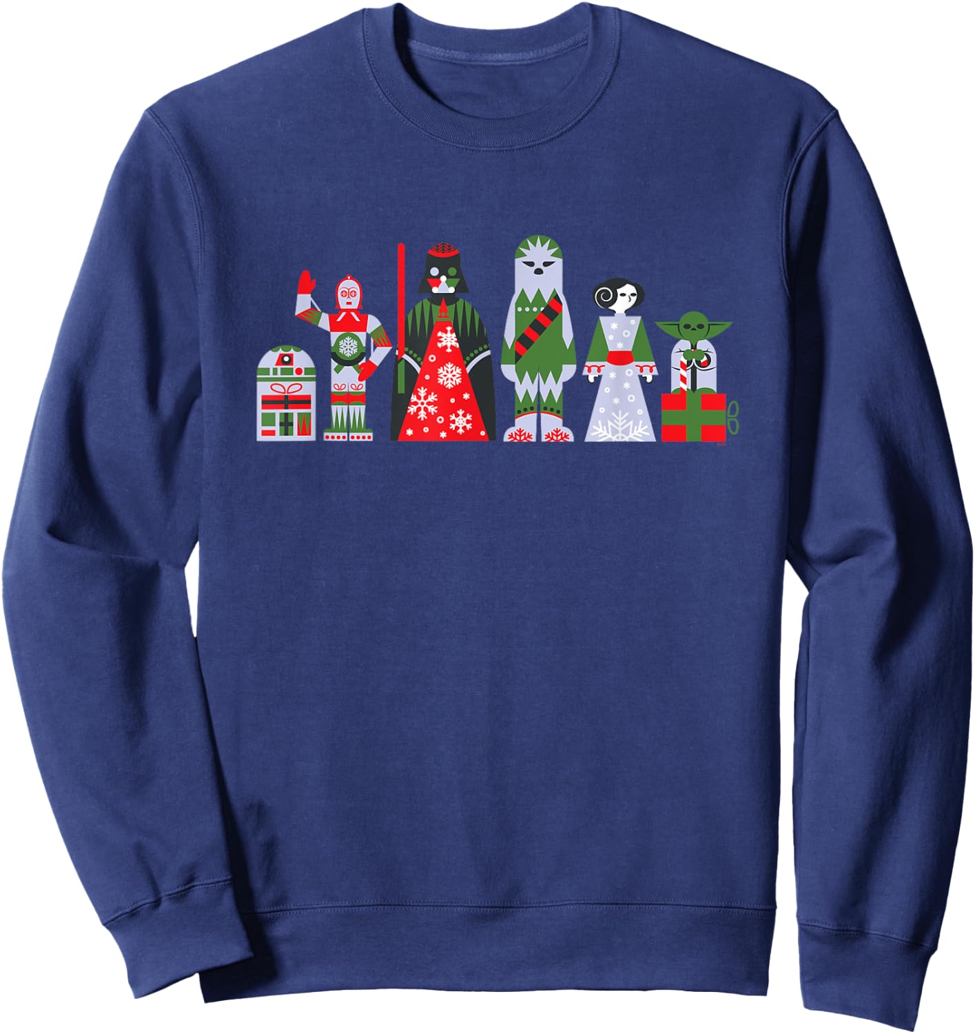 Star Wars Holiday Galactically Festive Christmas Pattern Sweatshirt - Sweatshirt | Navy
