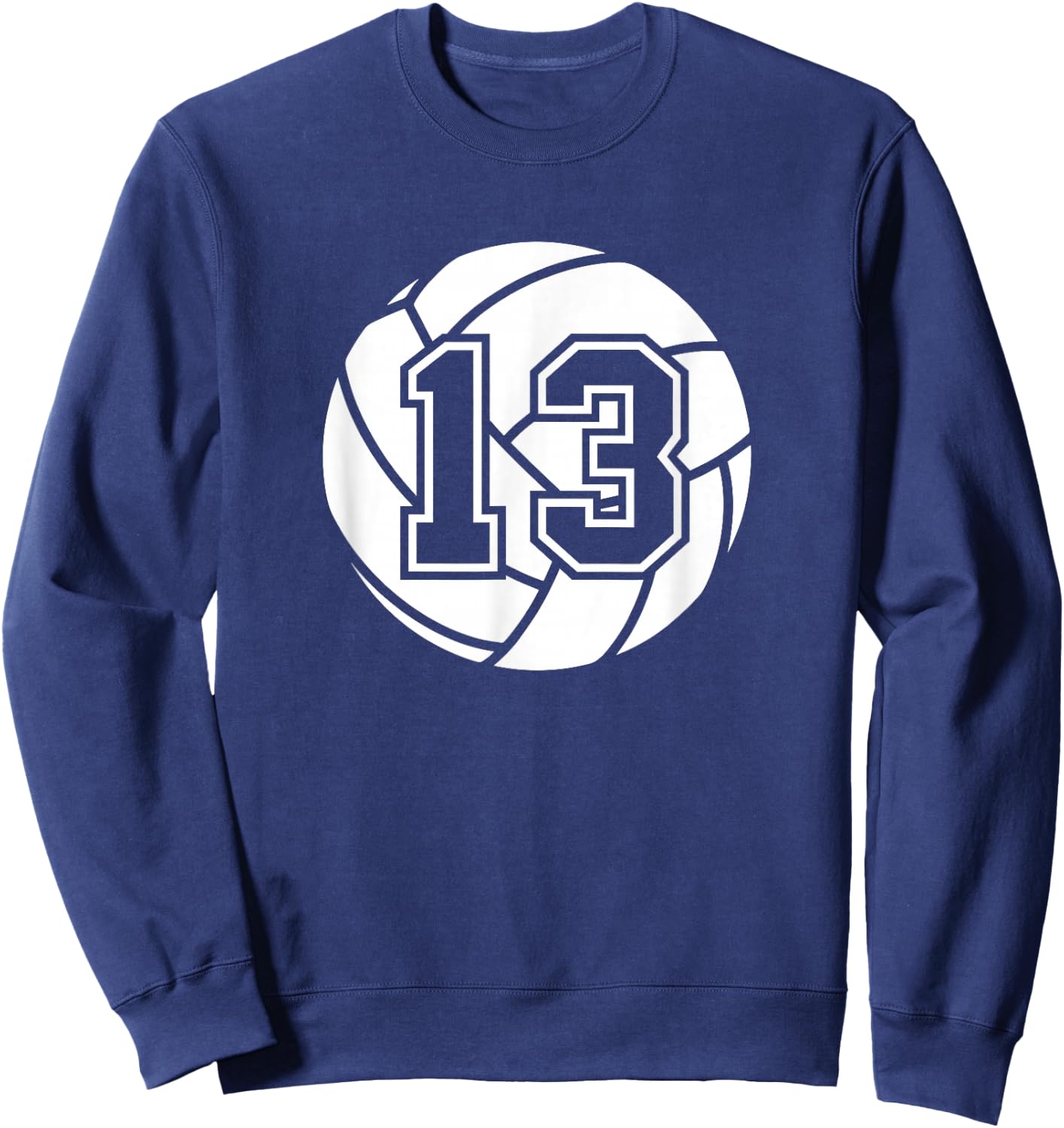 Volleyball Player #13 Volleyball Mom Dad Jersey Number 13 Sweatshirt - Sweatshirt | Navy