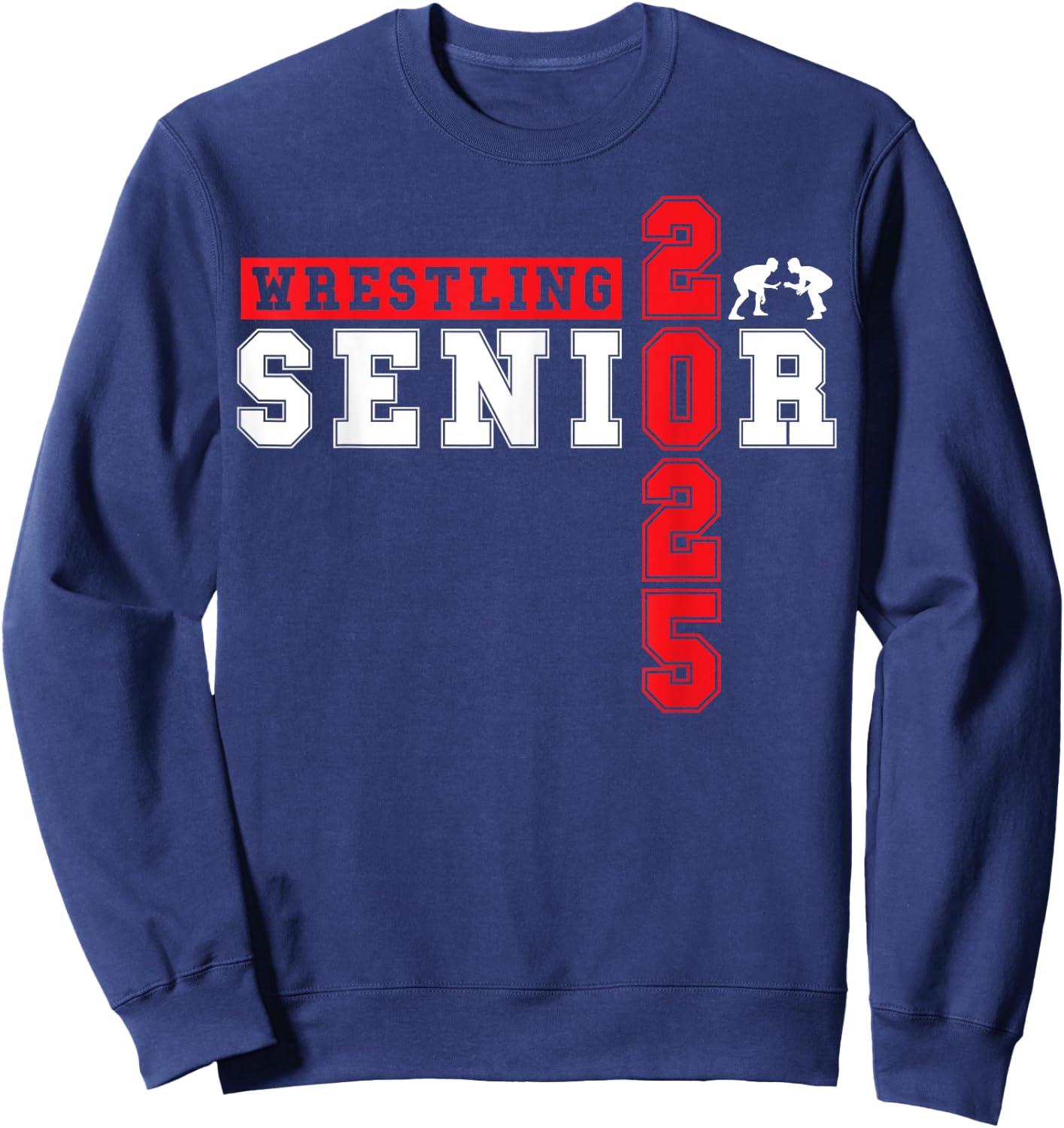 Wrestling Senior Night Wrestling Senior 2025 Graduation 9 Sweatshirt - Sweatshirt | Navy