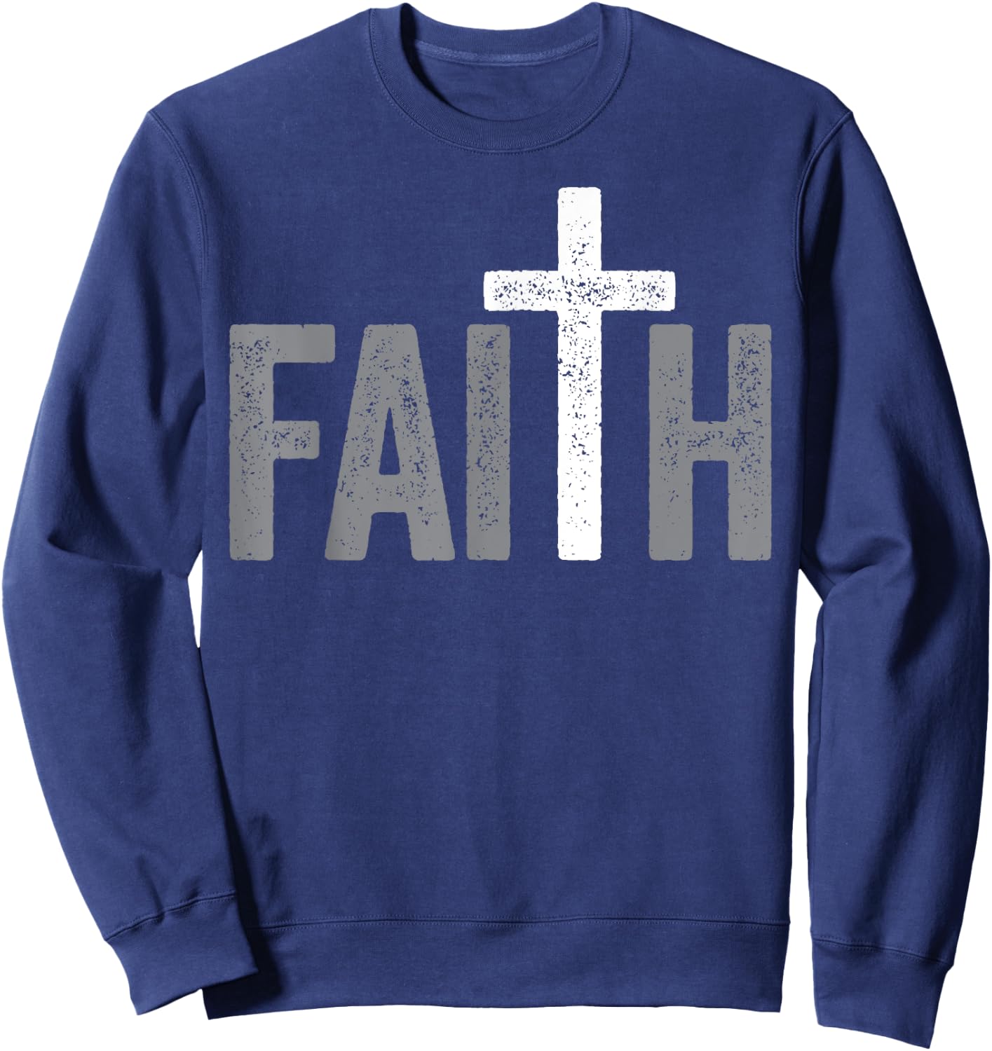 Christian Christ Religious Women Men Faith Cross Sweatshirt - Sweatshirt | Navy