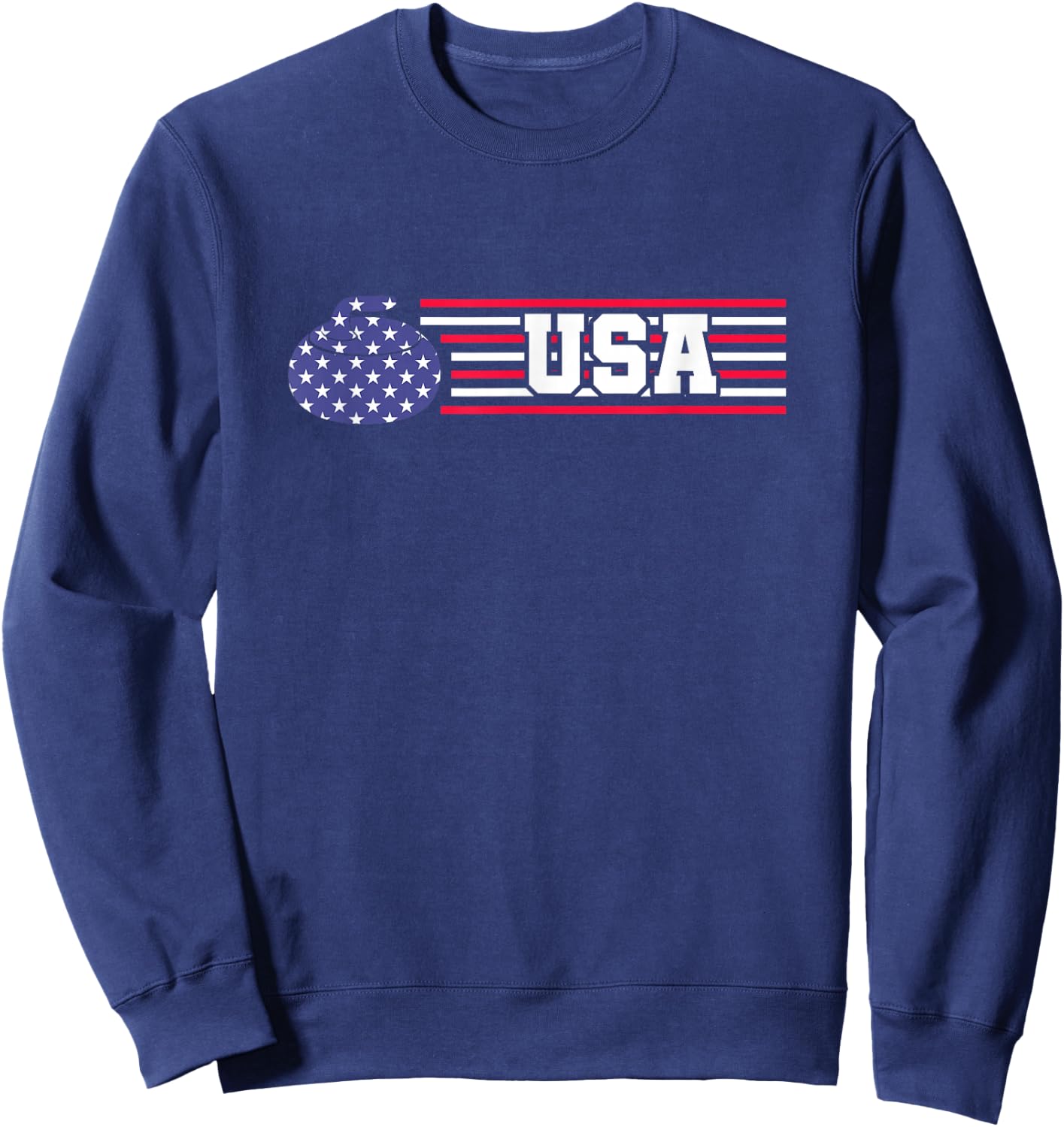 Curling Stone USA Team Players American Flag Sweatshirt - Sweatshirt | Navy