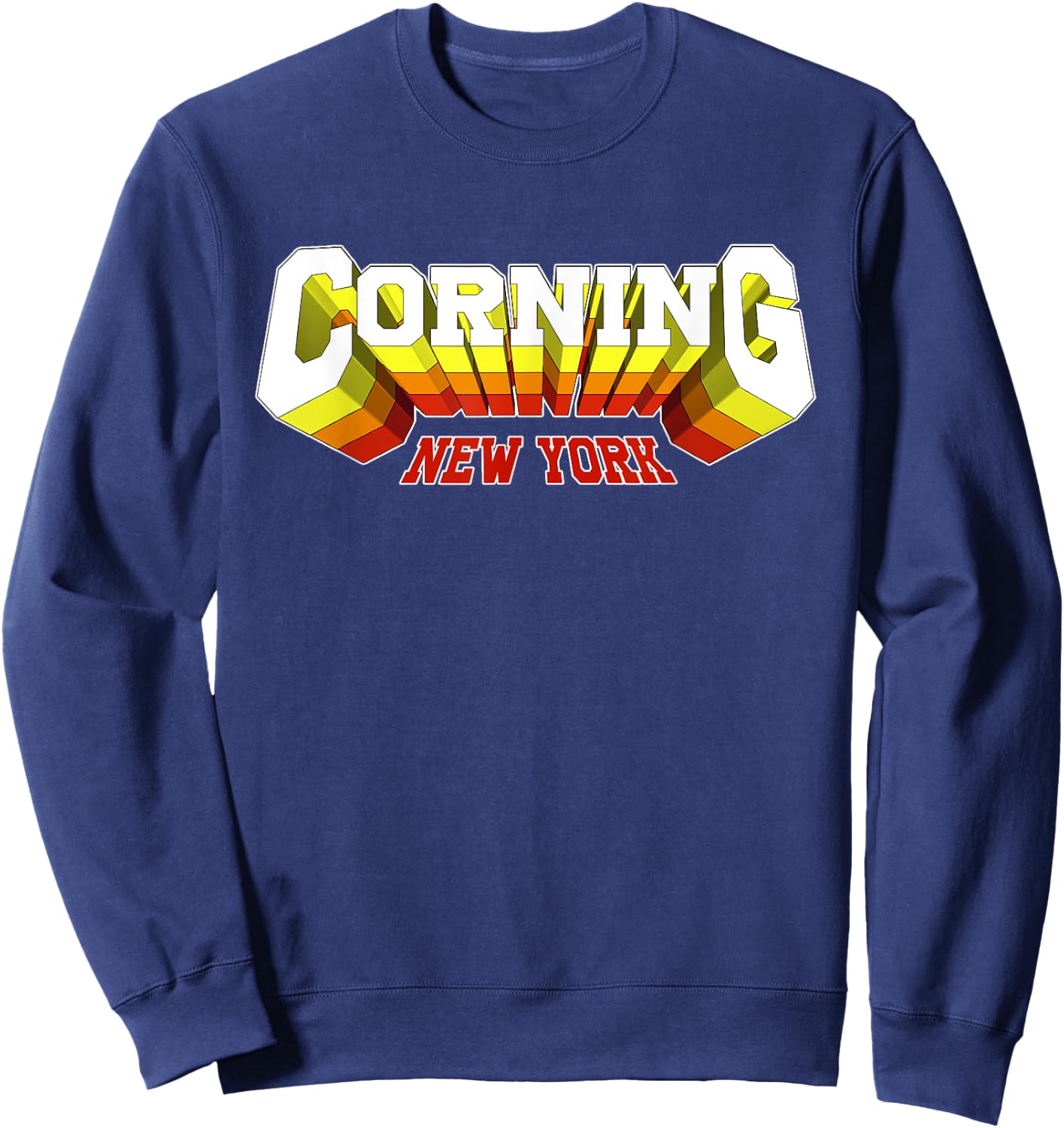 Retro Corning City NY New York Sweatshirt - Sweatshirt | Navy