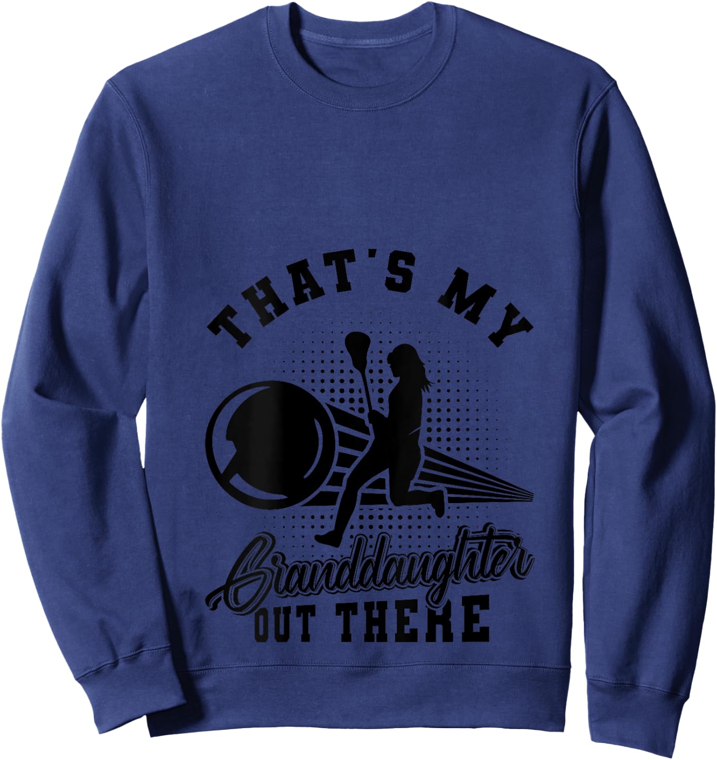 Lacrosse That's My Granddaughter Out There Grandpa Grandma V-Neck Sweatshirt - Sweatshirt | Navy