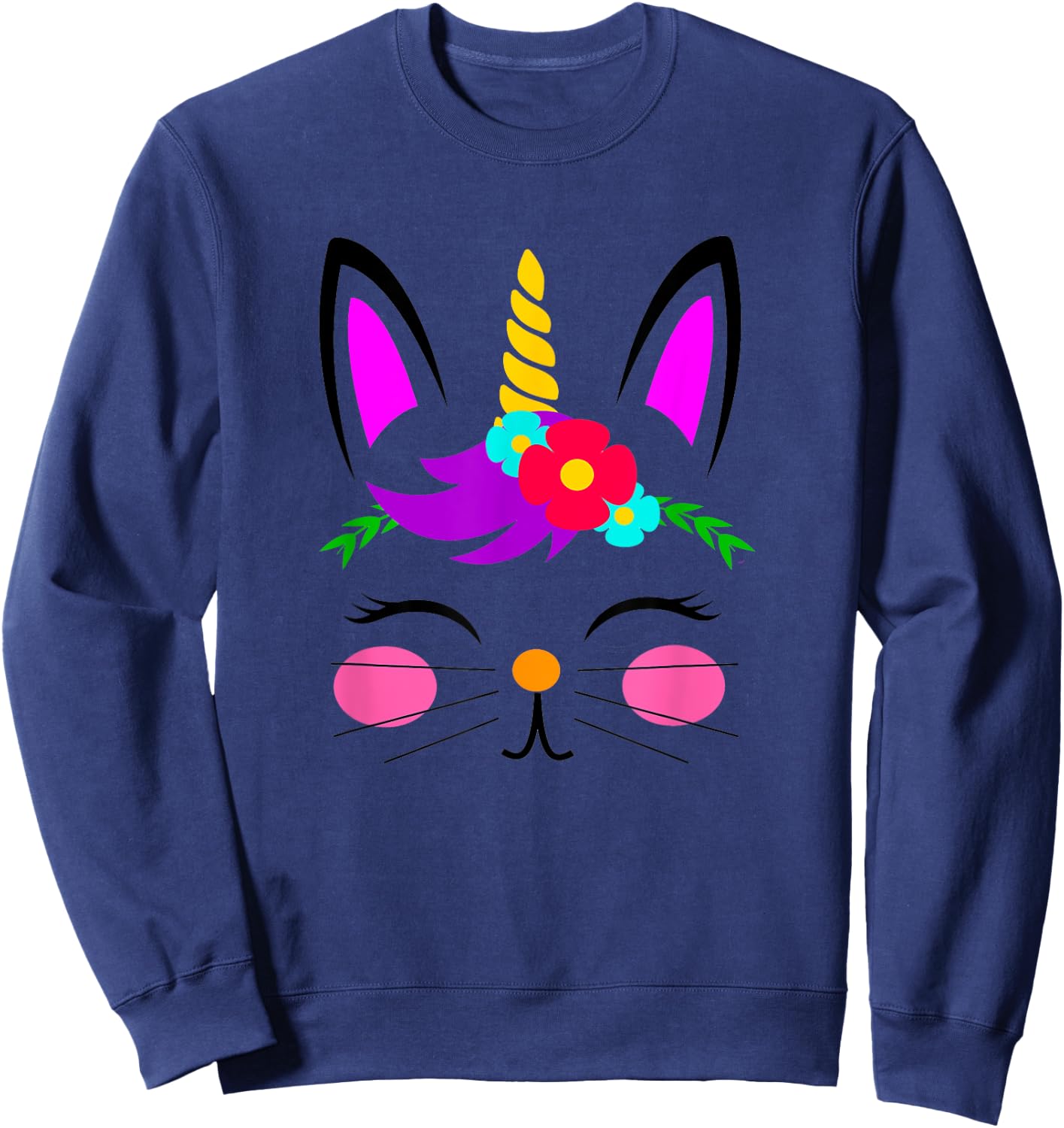 Bunny Unicorn Easter gift women men kid Easter bunnicorn Sweatshirt - Sweatshirt | Navy