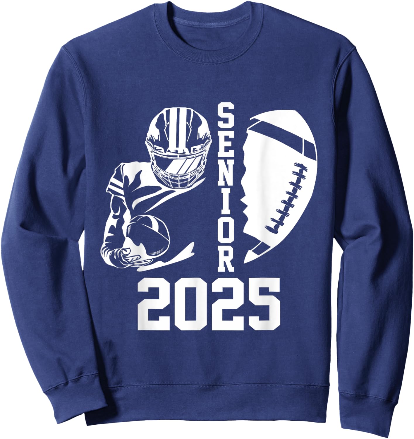 Graduate Senior Class of 2025 Graduation American Football Sweatshirt - Sweatshirt | Navy