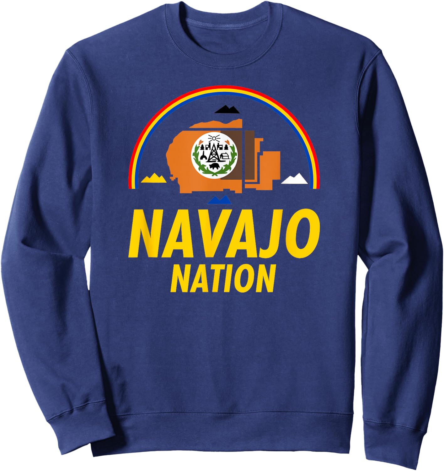 Navajo-Nation Flag: Native American Kids Sweatshirt - Sweatshirt | Navy