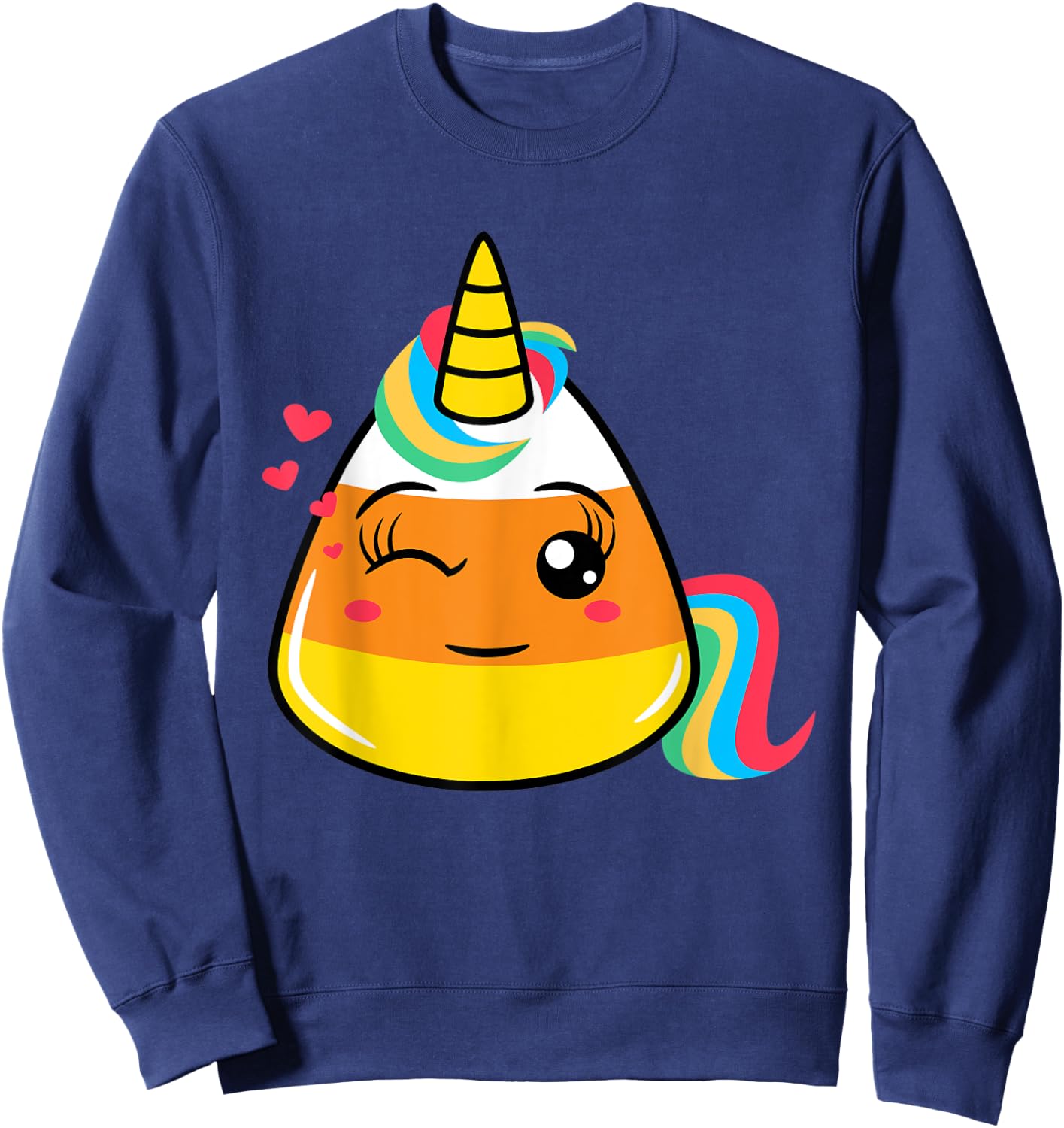 Halloween Candy Corn Unicorn Funny Men Women Kids Gifts Sweatshirt - Sweatshirt | Navy