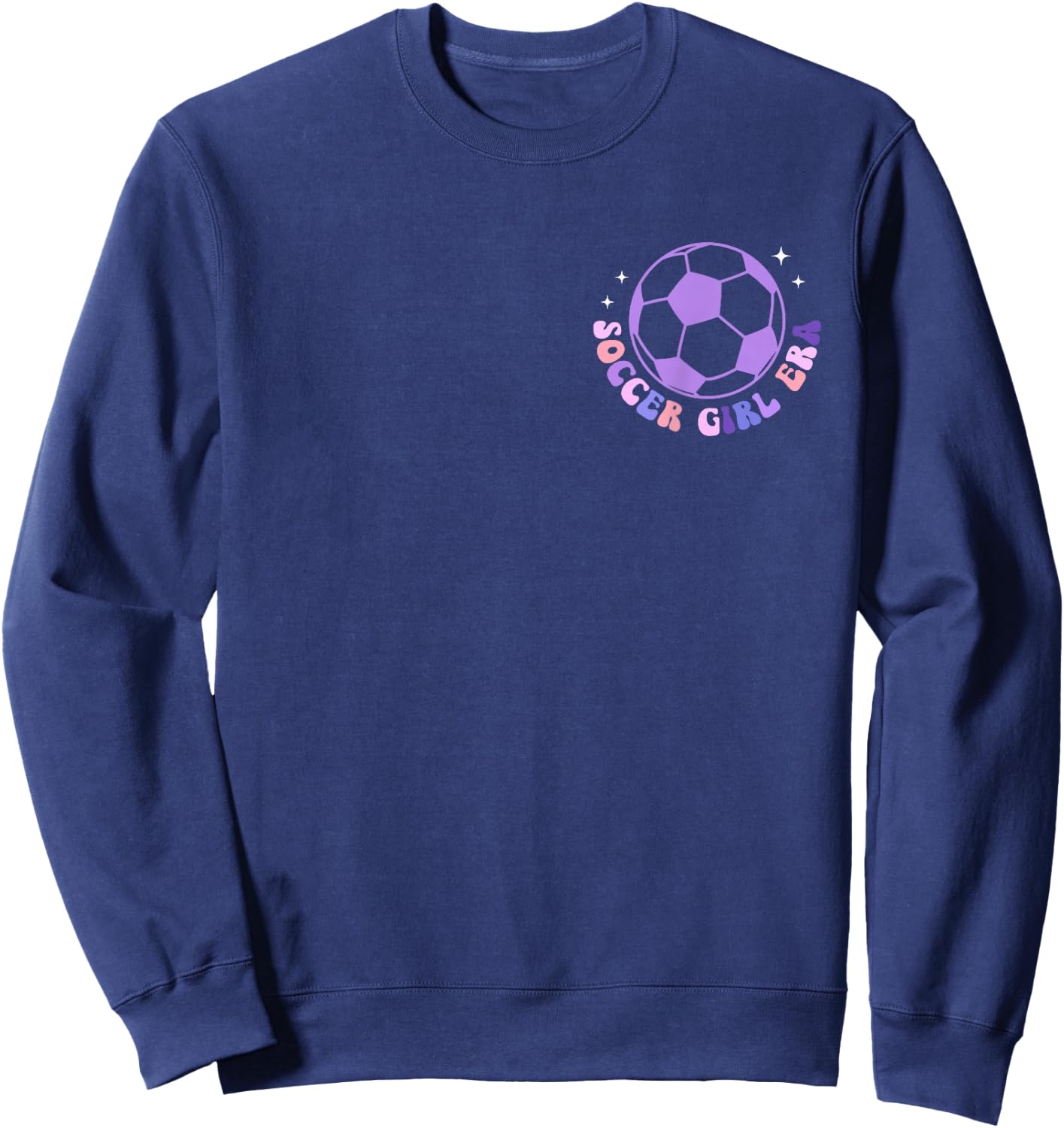 In My Soccer Girl Era Retro Groovy Soccer Girl 2 Sided Sweatshirt - Sweatshirt | Navy