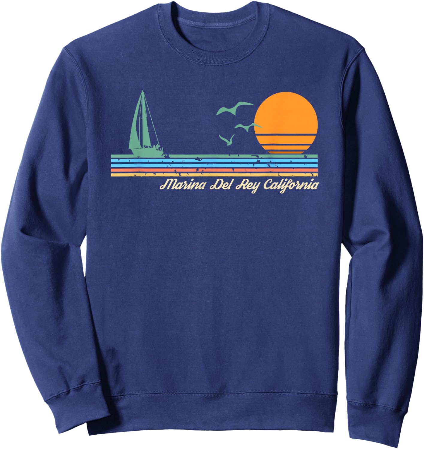Marina Del Rey California Sweatshirt - Sweatshirt | Navy