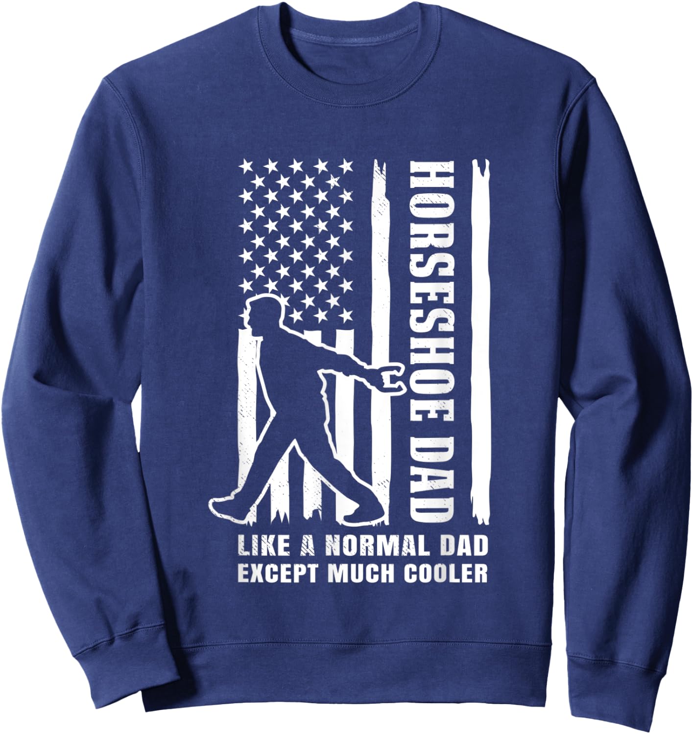 Horseshoe Vintage flag theme mixed with funny DAD definition Sweatshirt - Sweatshirt | Navy