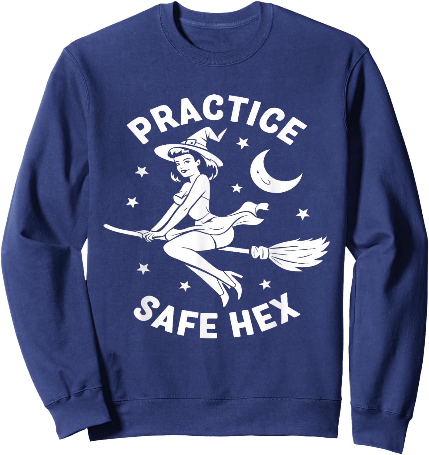 Practice Safe Hex Occult Educational Witch Parents Halloween Sweatshirt - Sweatshirt | Navy