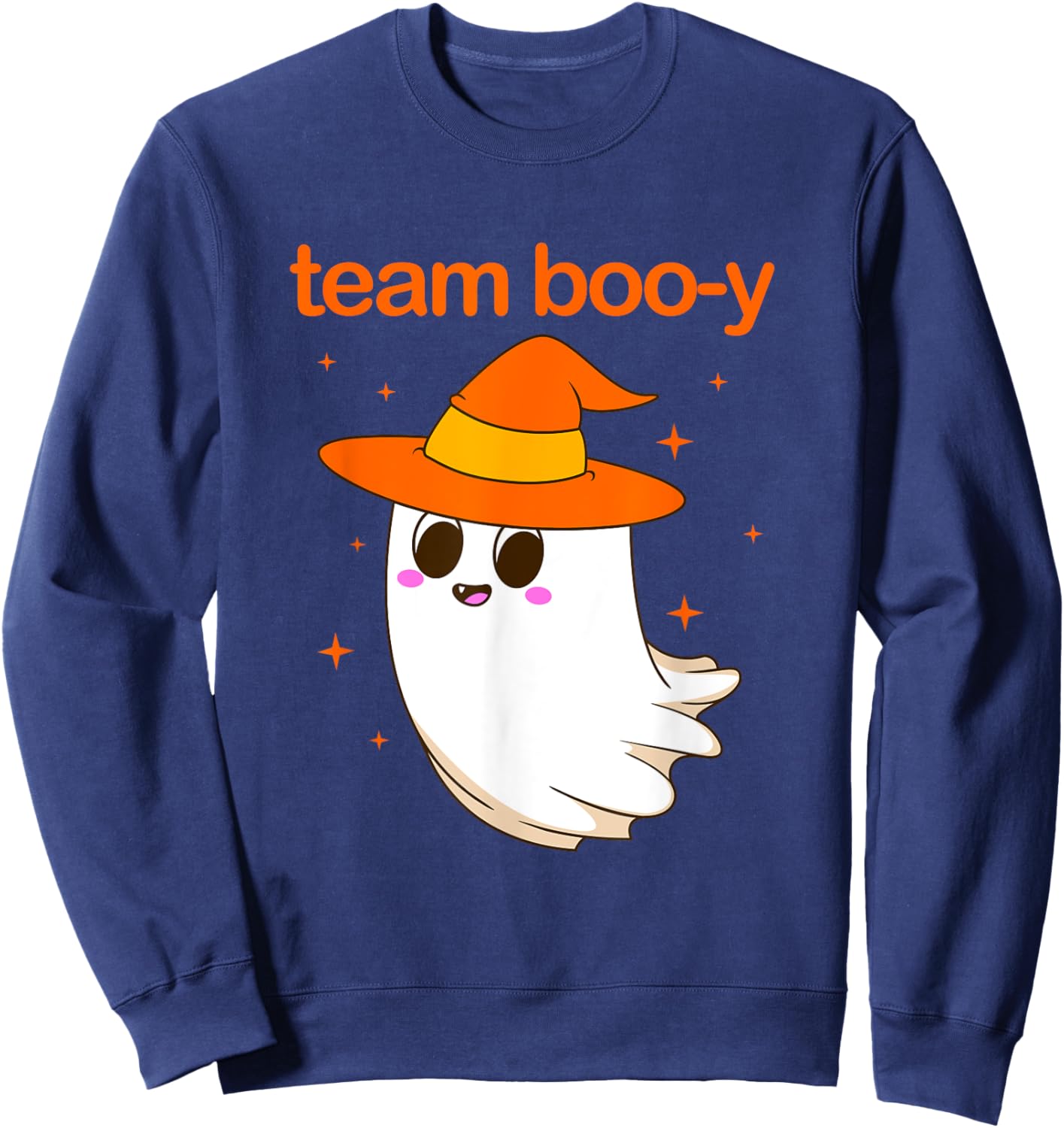 Cute Halloween Funny Gender Reveal Baby Boy Team Boo-y Sweatshirt - Sweatshirt | Navy