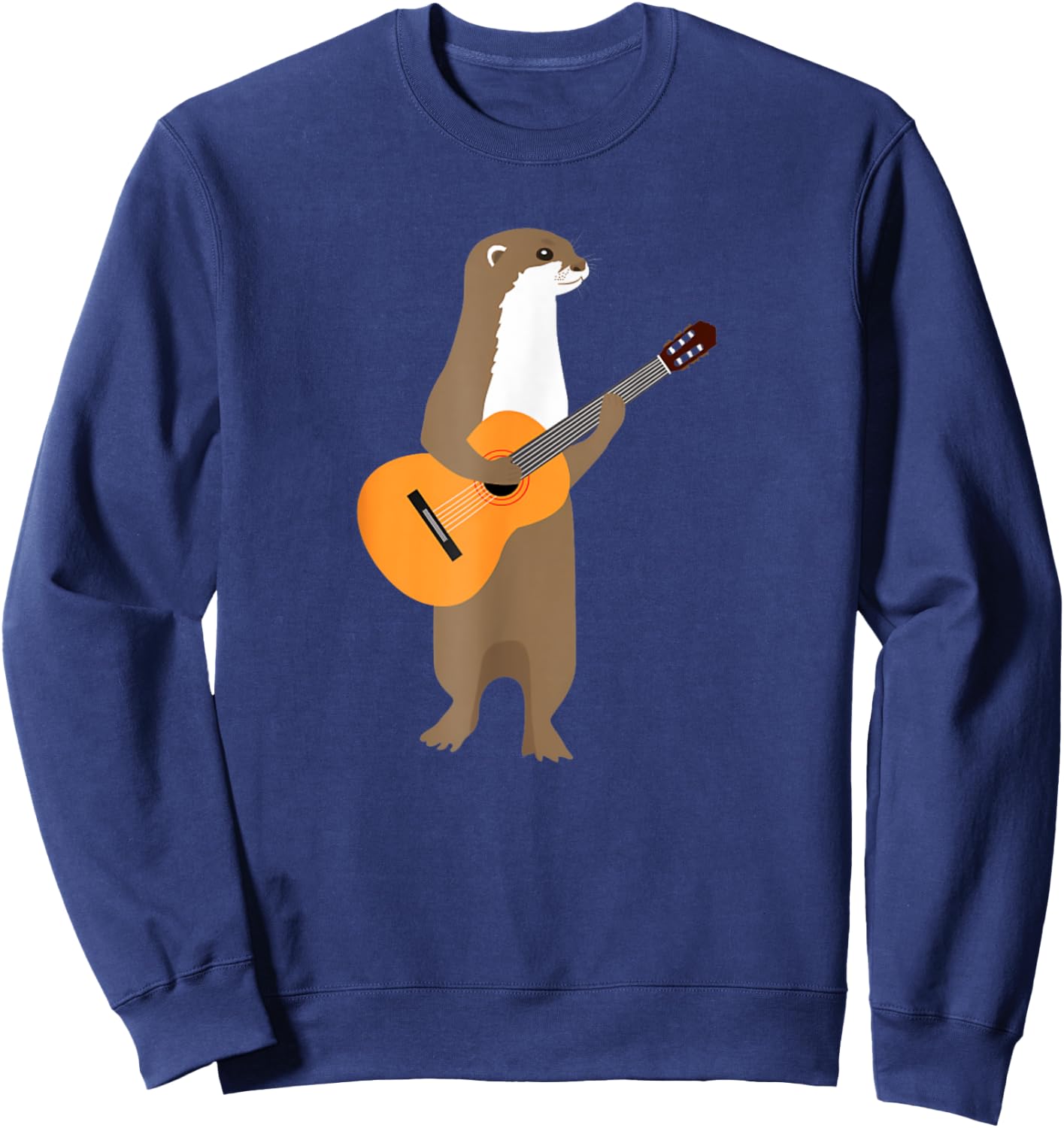 Guitar Otter Animal Musical Funny Cute Otter Band Sweatshirt - Sweatshirt | Navy