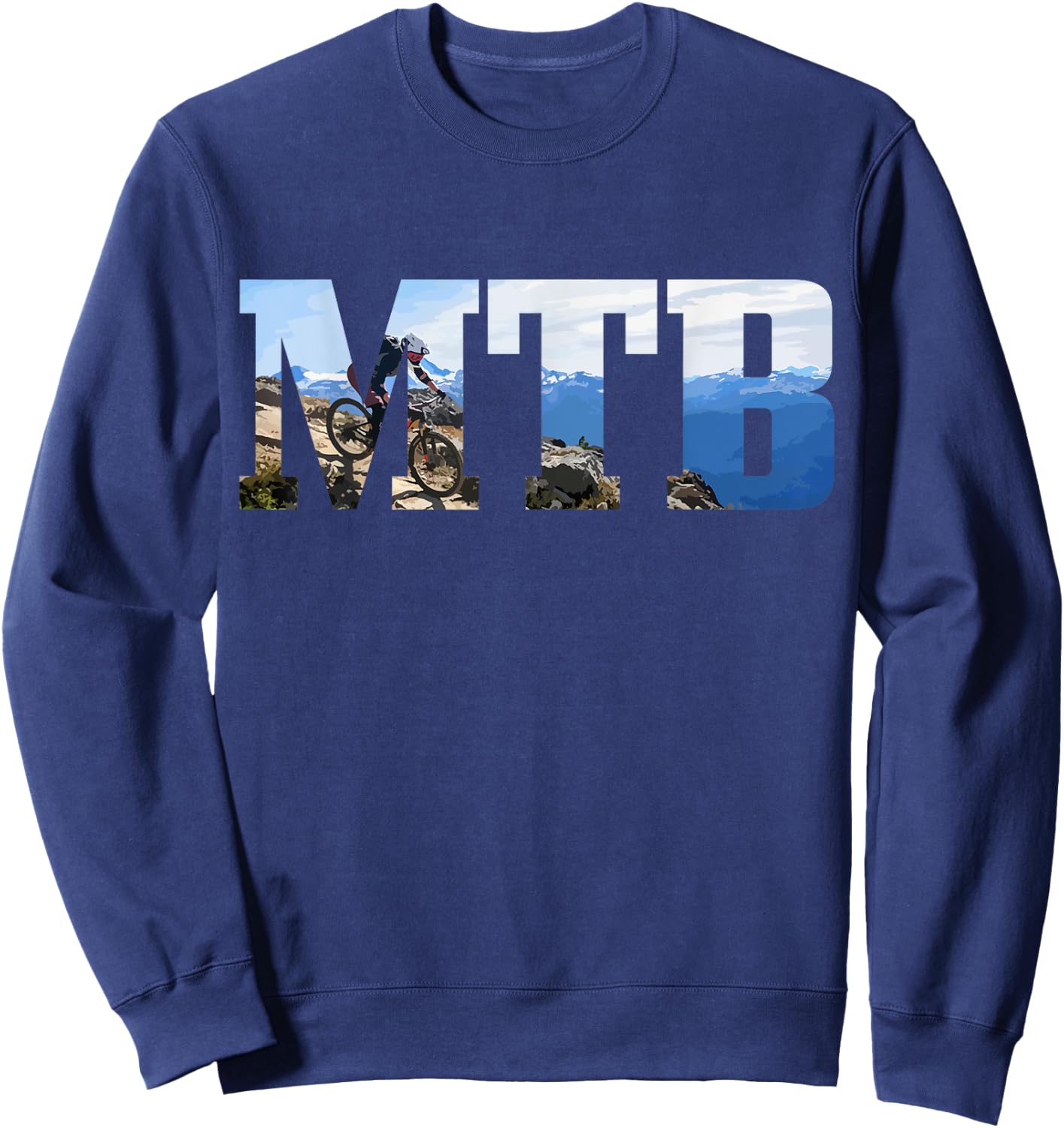 MTB Mountain Bike Cycling Bicycle Mountain Biking Biker Sweatshirt - Sweatshirt | Navy