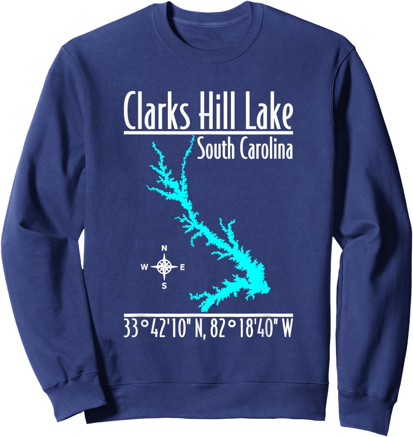 Modern Clarks Hill Lake - South Carolina Sweatshirt - Sweatshirt | Navy