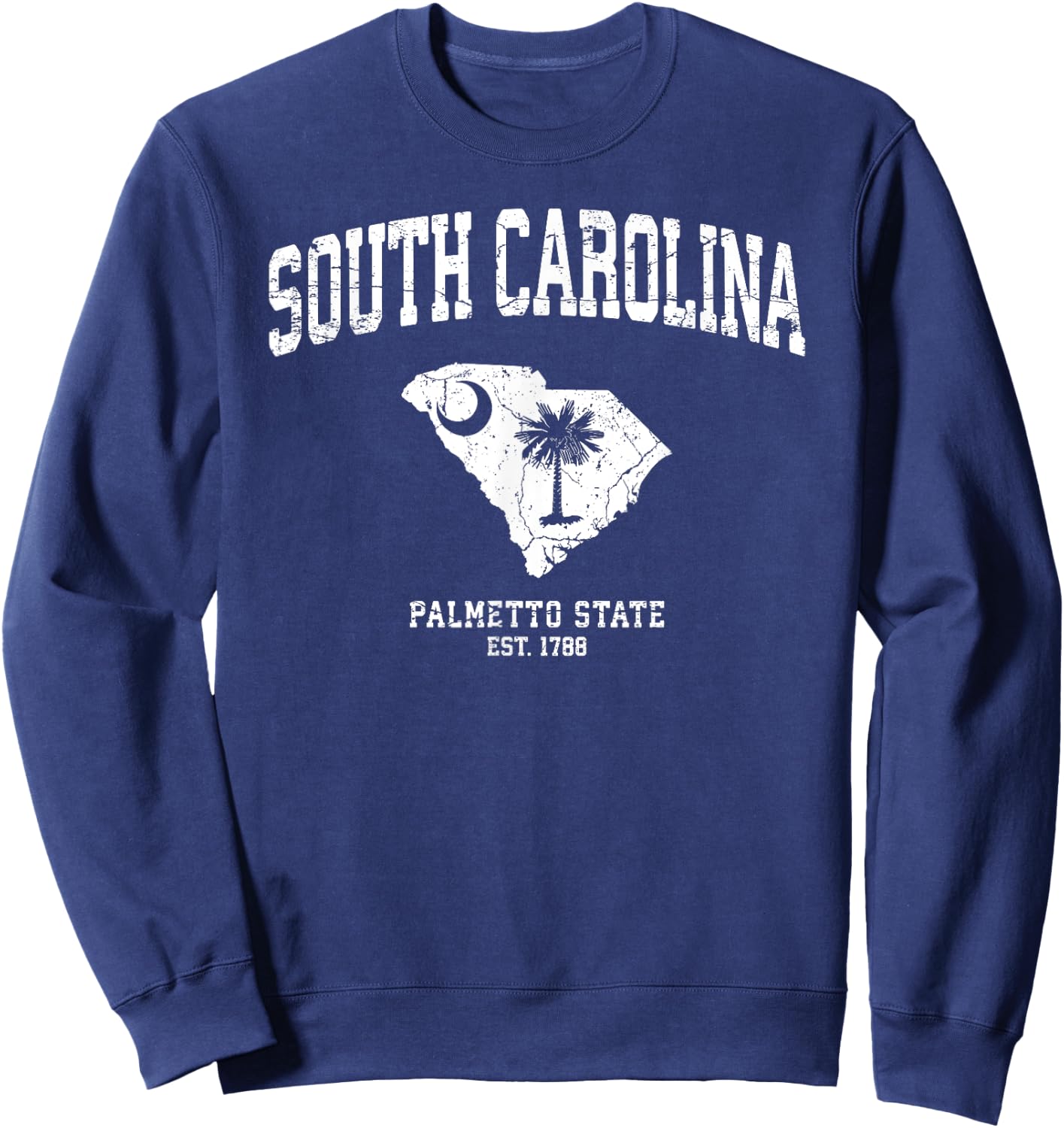 Distressed South Carolina State Flag Sweatshirt - Sweatshirt | Navy