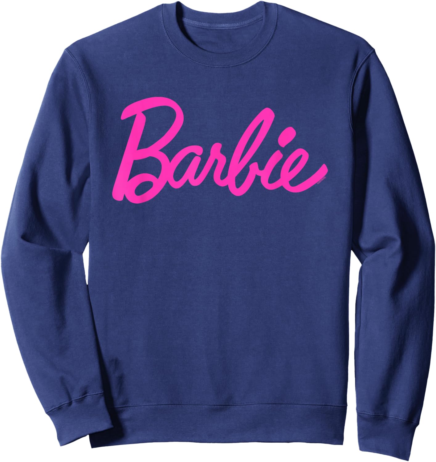 Barbie - Classic Script Pink Logo Sweatshirt - Sweatshirt | Navy