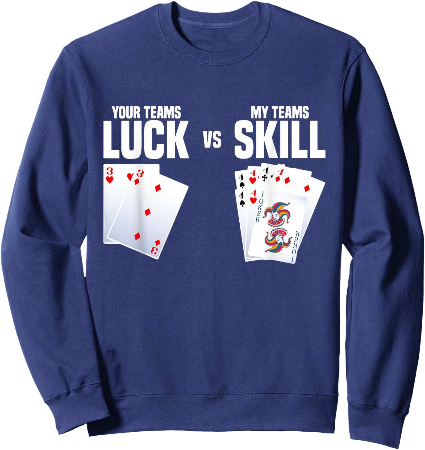 Hand and Foot Cards with Point Values Card Set Hand Foot Sweatshirt - Sweatshirt | Navy
