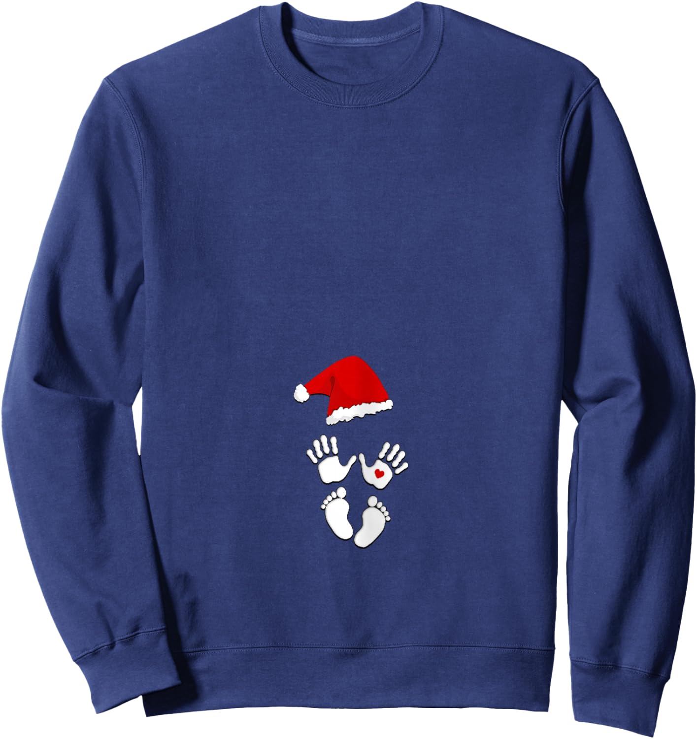 Baby Bump First Christmas Pregnancy Shirts Humor Sweatshirt - Sweatshirt | Navy