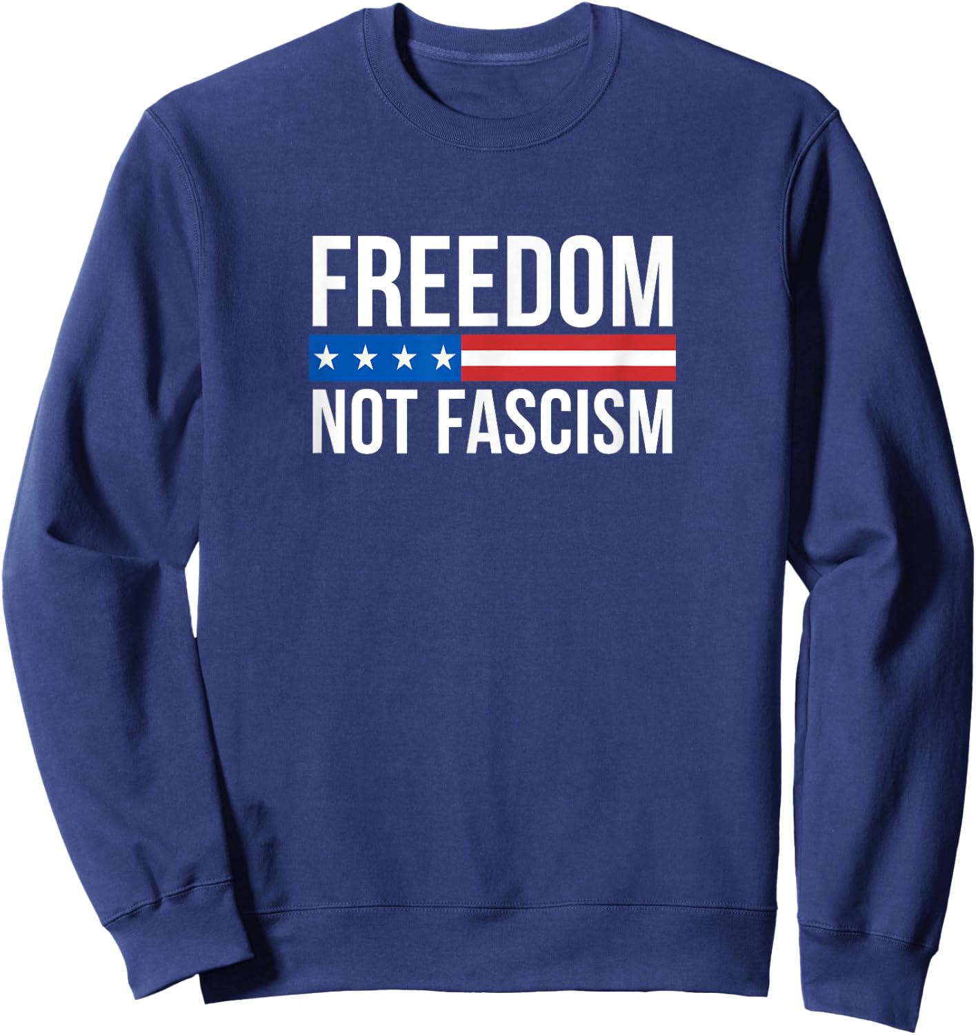 Freedom Not Fascism - Black Classic Fit Sleeveless - -Adults - Small Sweatshirt - Sweatshirt | Navy