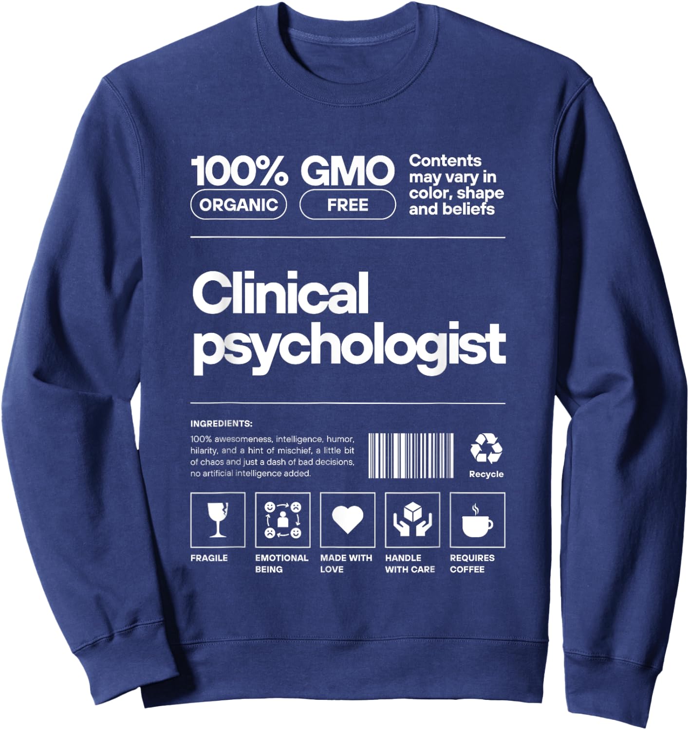 Clinical Psychologist Sweatshirt - Sweatshirt | Navy