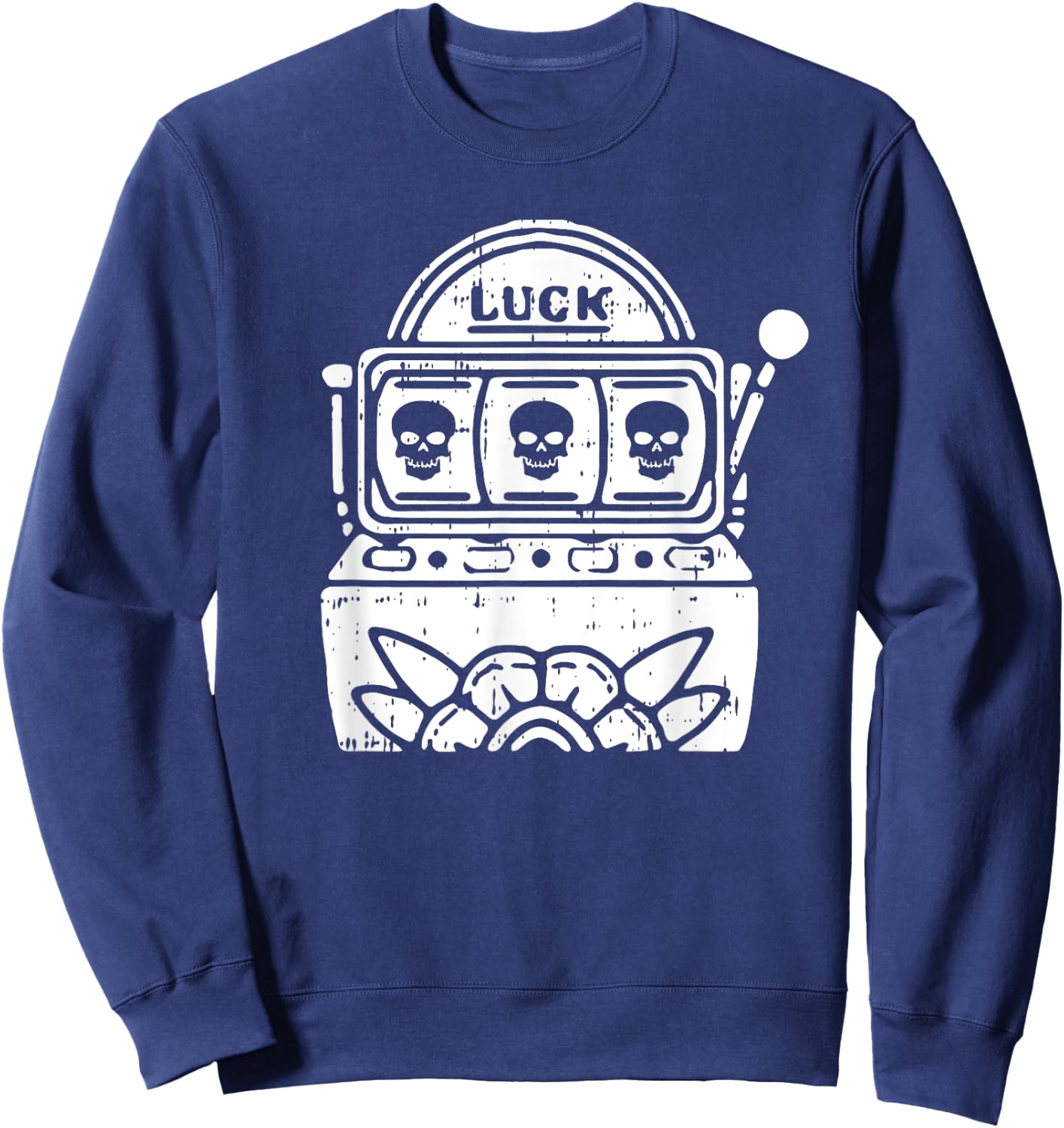 Skull Slot Machine Halloween Spooky Casino Men Women Sweatshirt - Sweatshirt | Navy