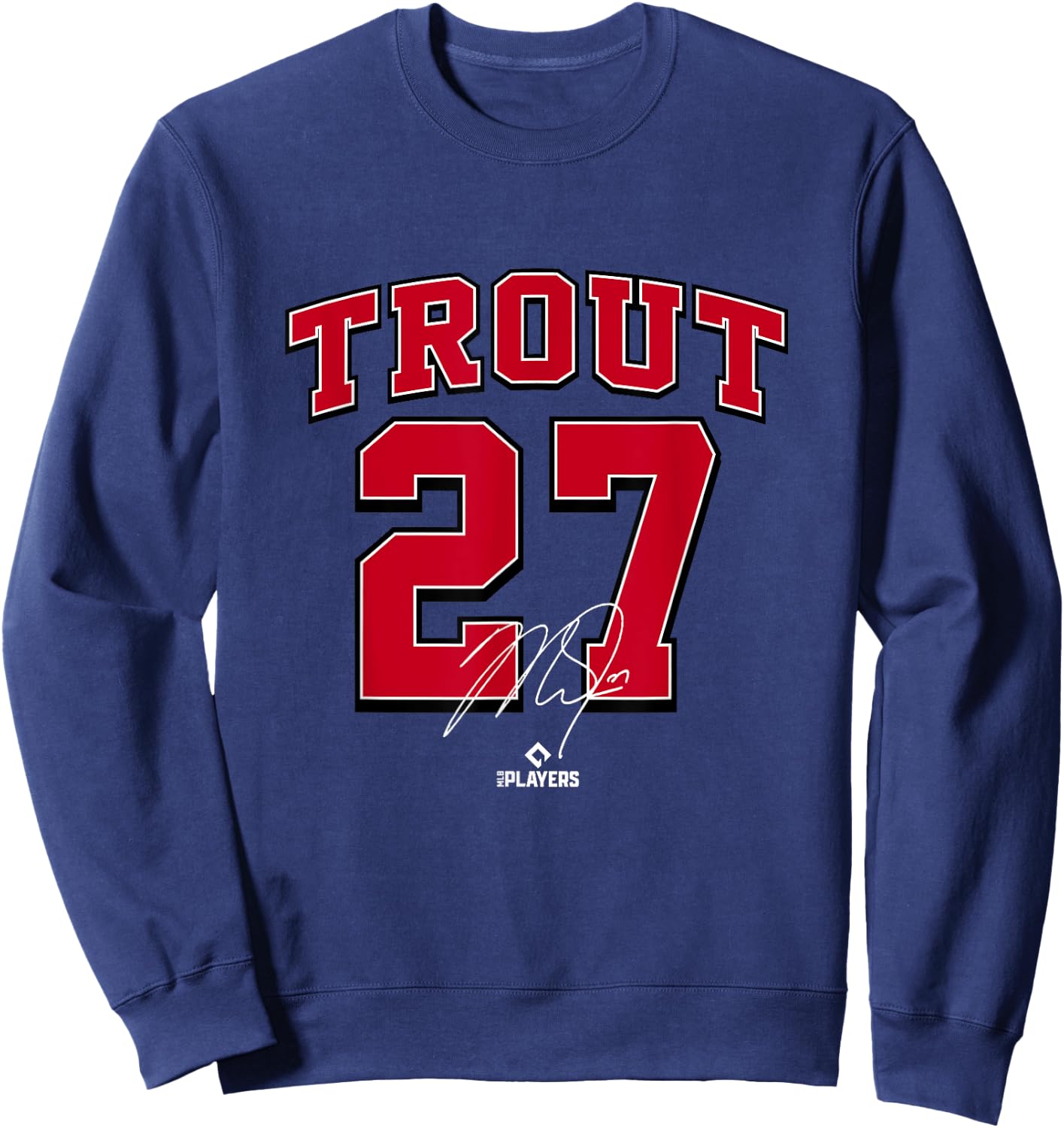 Mike Trout Los Angeles Baseball Player MLBPA Baseball Fan Sweatshirt - Sweatshirt | Navy