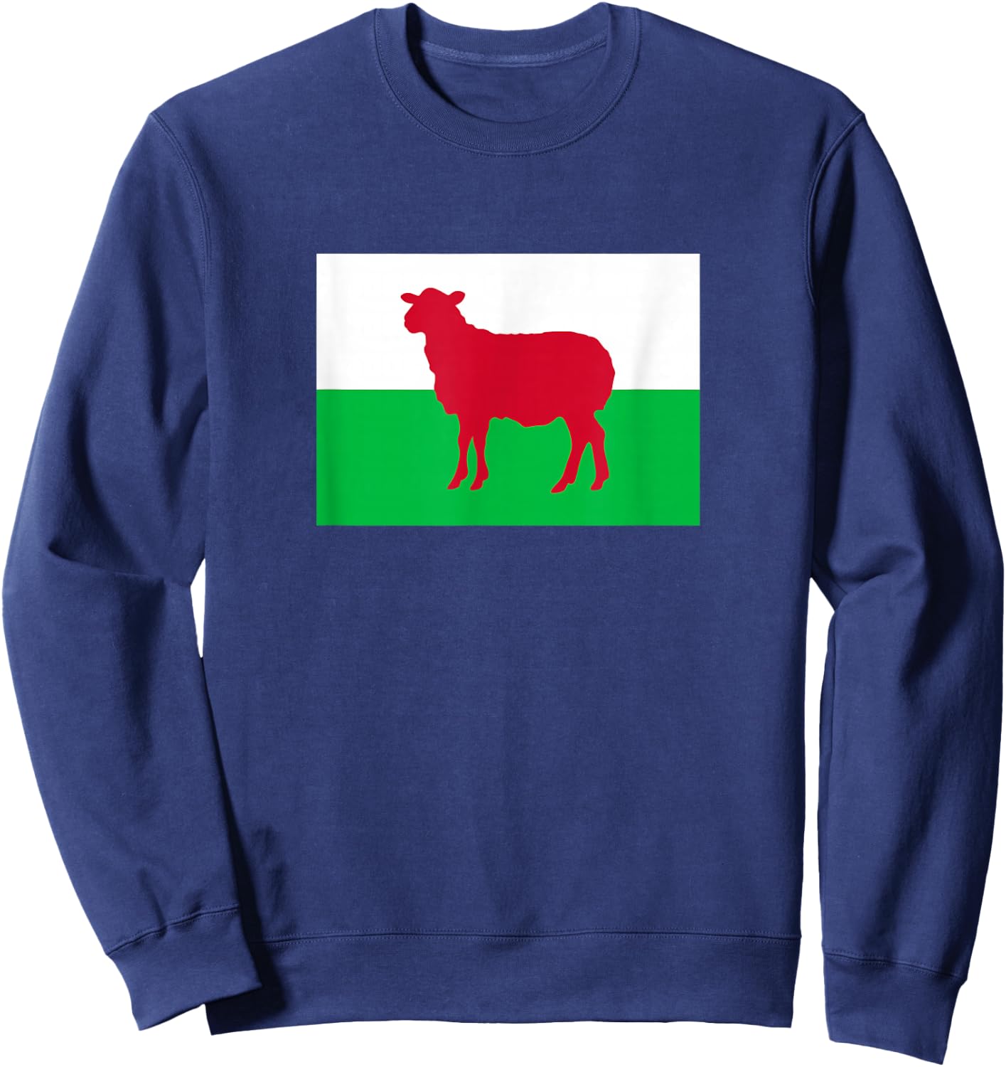Welsh Sheep Wales Flag Funny Dragon Cymru Cardiff Wrexham Sweatshirt - Sweatshirt | Navy