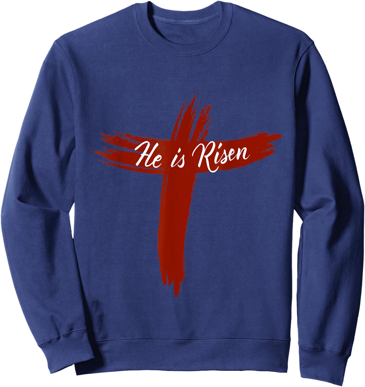 Happy Easter Shirt He Is Risen Jesus Cross Scripture Matthew Sweatshirt - Sweatshirt | Navy