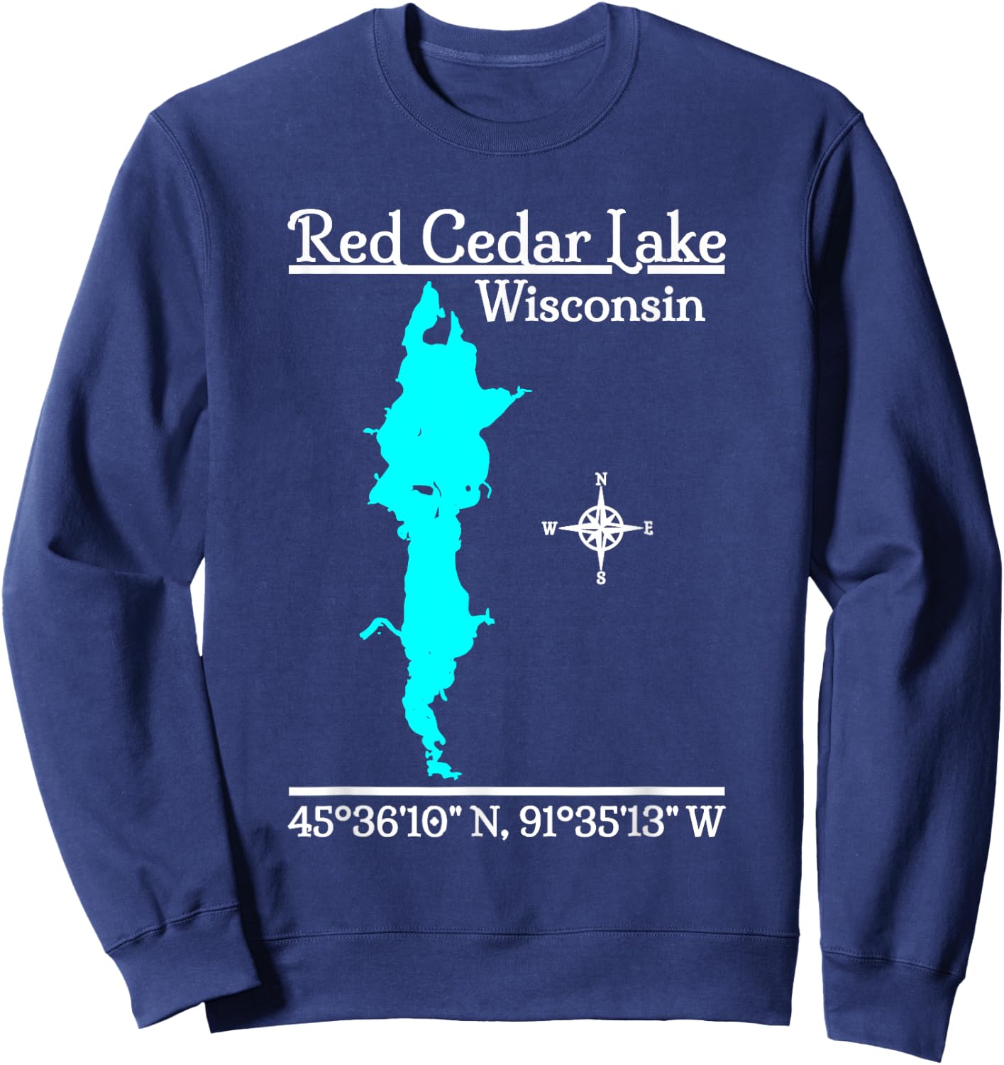 Red Cedar Lake, Wisconsin Sweatshirt - Sweatshirt | Navy